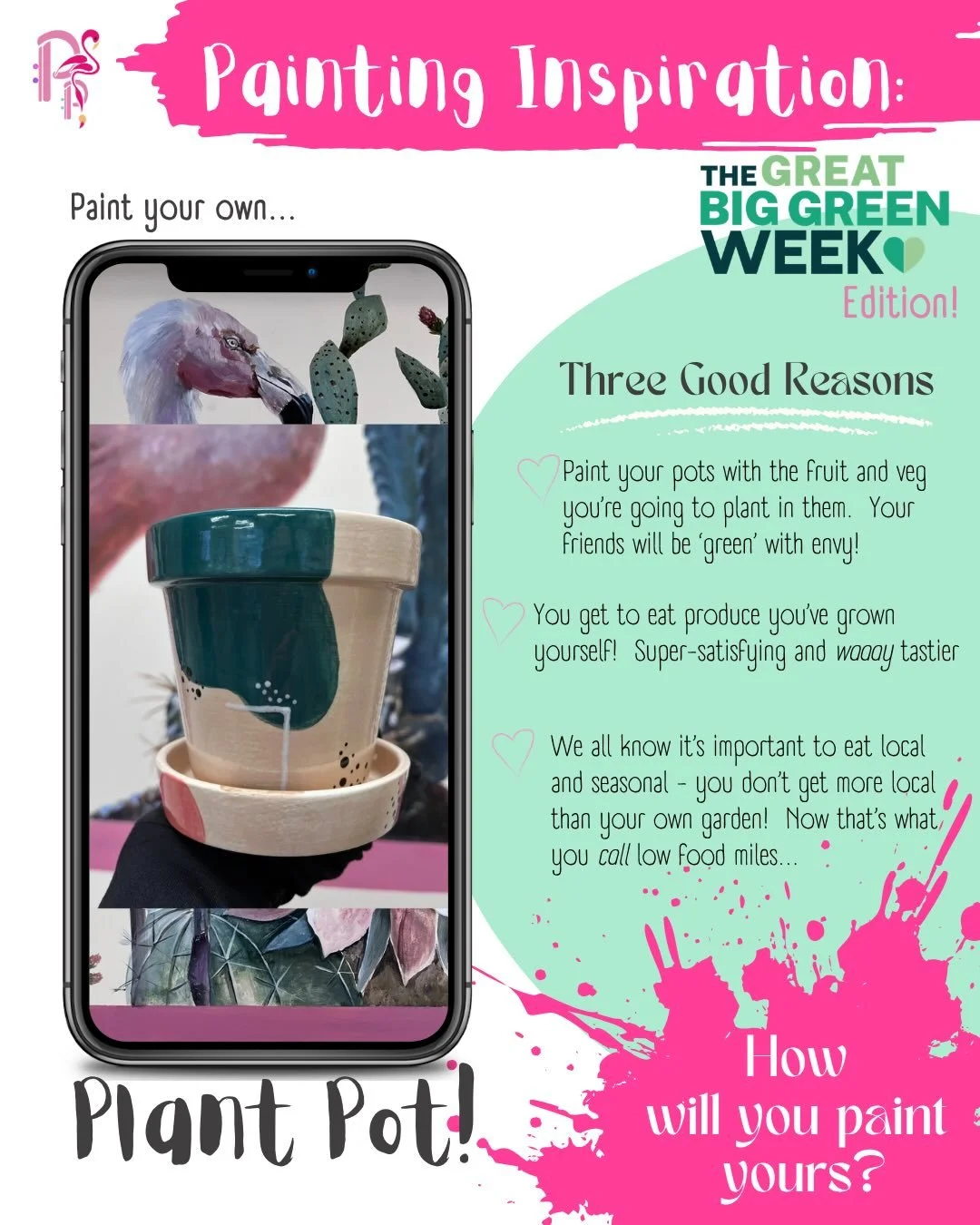 👨&zwj;🎨PAINTING &bull; INSPIRATION👨&zwj;🎨
 
Great Big Green Week Inspiration No.5 is&hellip;

Paint a Plant Pot! 

Big ones, small ones - we&rsquo;ve got the lot here!🪴 And now is the perfect time paint one! 

What are you going to plant in your