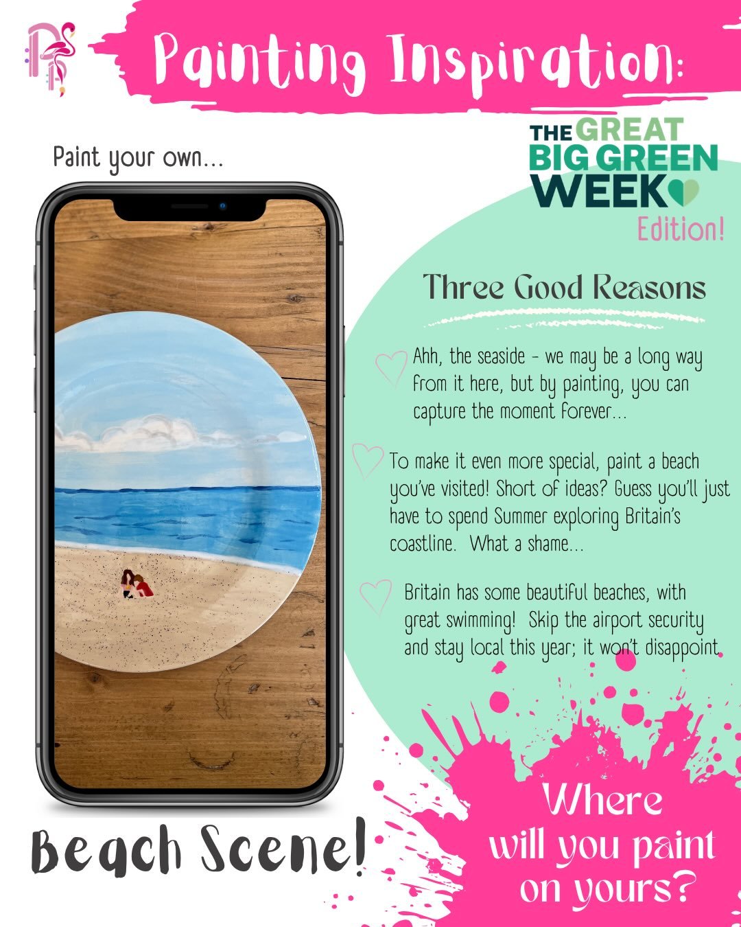 👨&zwj;🎨PAINTING &bull; INSPIRATION👨&zwj;🎨
 
Great Big Green Week Inspiration No.6 is&hellip;

Paint a Seaside Scene! 

Oh we do like to be beside the seaside! (Which Tenbury Wells isn&rsquo;t, but that&rsquo;s what holidays are for!) With Summer 