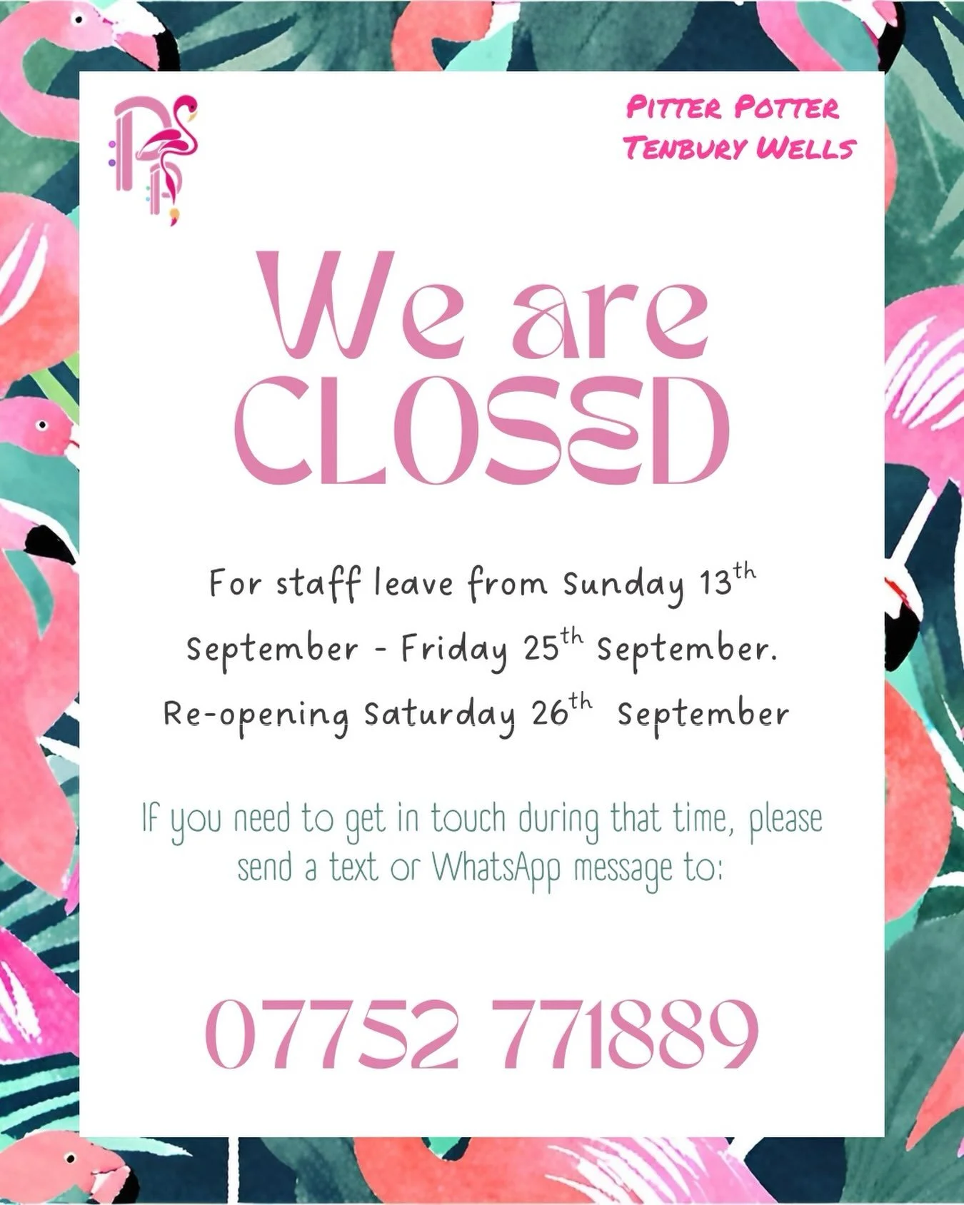 And that&rsquo;s a wrap, folks! 
We are now CLOSED until Friday 25th September for staff leave. Don&rsquo;t worry - we&rsquo;ll be back open on Saturday 26th, and are looking forward to welcoming you then!

We will still be answering messages that we