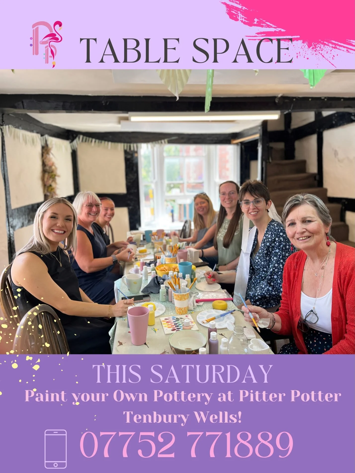 🌵SATURDAY &bull; AVAILABILITY🌵

Feeling the urge to be creative this weekend? Well, we have space from 10:45am this Saturday (10th October) - so book your pottery painting table now! 
🦩🌵🎨

Paint-Your-Own-Pottery at Pitter Potter Tenbury Wells:
?
