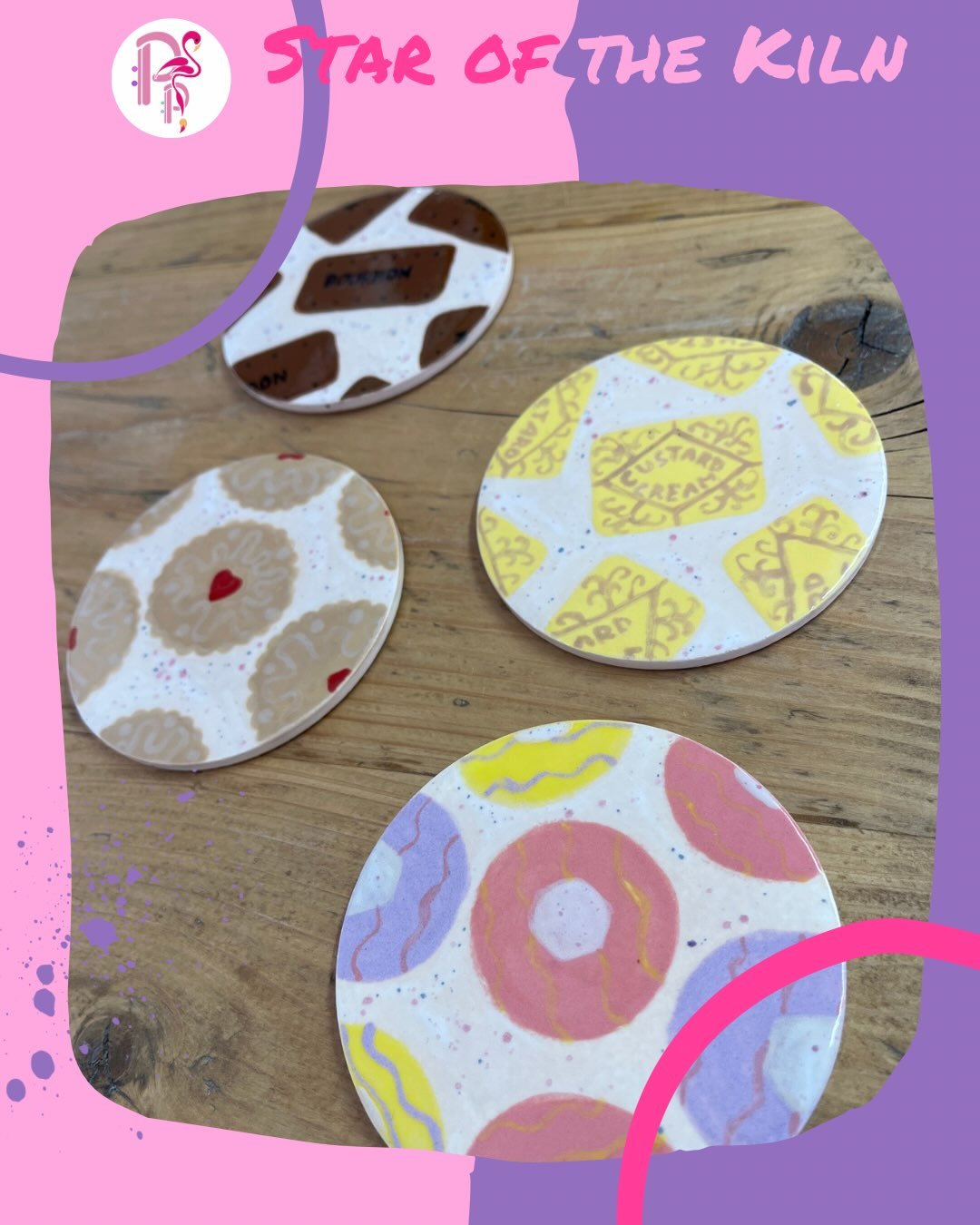 🌟STAR &bull; OF &bull; THE &bull; KILN🌟

This set of coasters is just so sweet! Bethan came for a spot of solo painting and churned out all four of these gorgeous biscuit-themed treats! SUCH a good idea🍪

Feeling inspired? Book now to #PaintYourSt