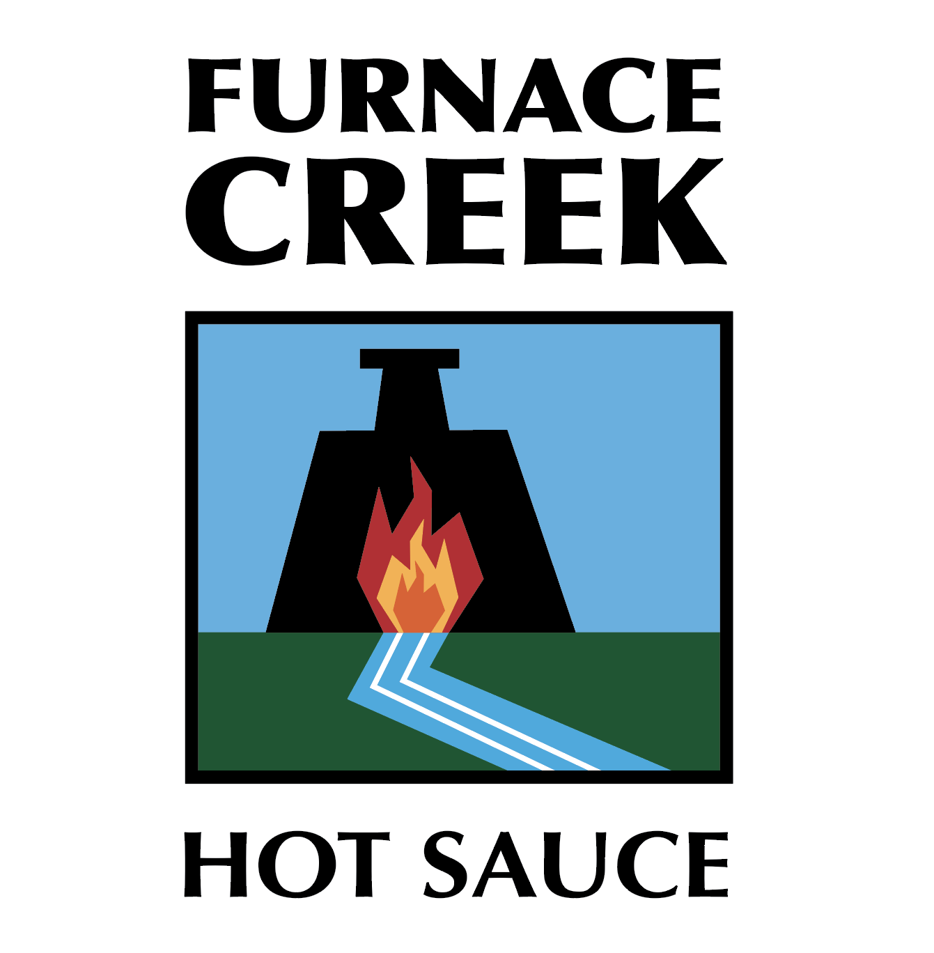 A geometric logo for a hot sauce brand.
