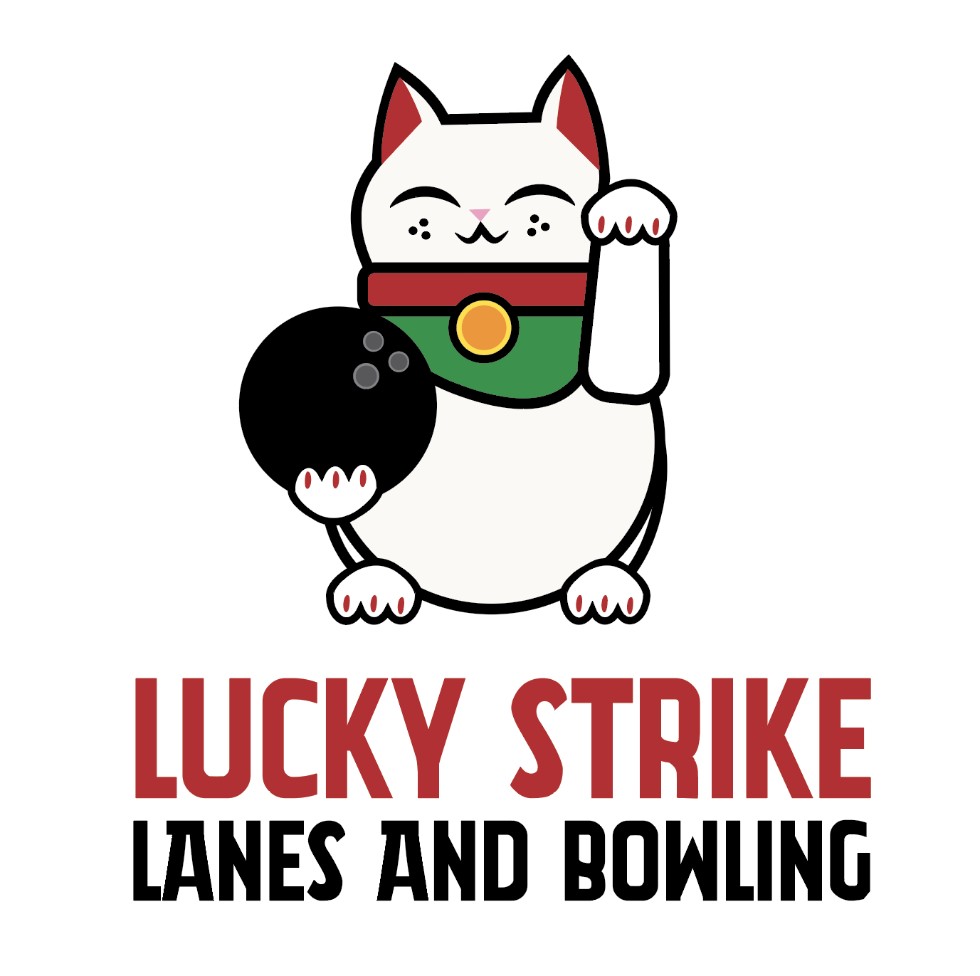 An illustrative logo for a bowling alley