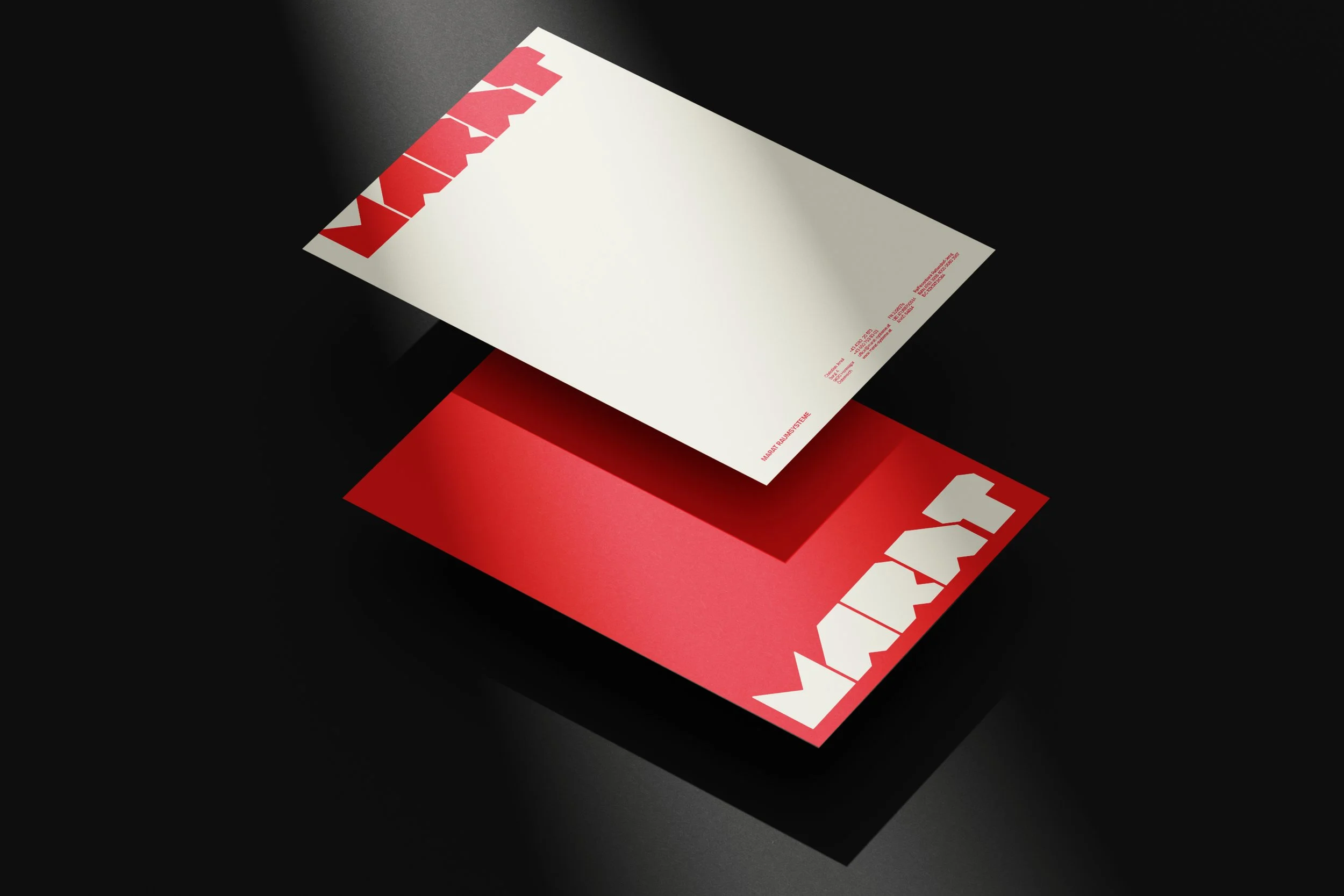 Corporate Design: Briefpapier / MARAT RAUMSYSTEME