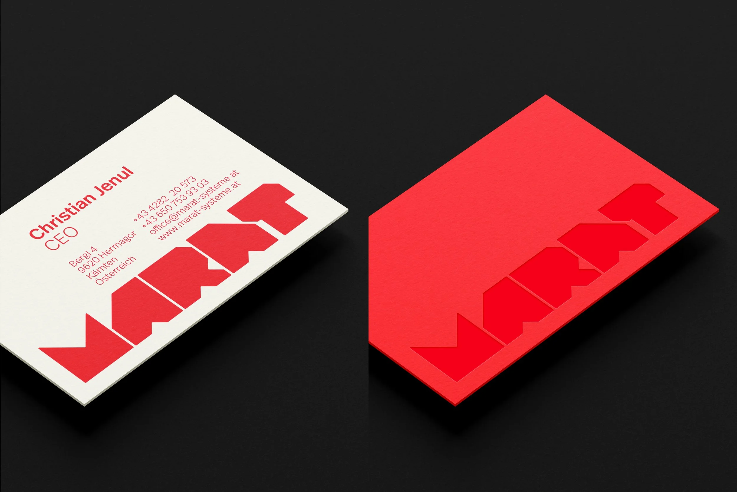 Corporate Design: Visitenkarten / MARAT RAUMSYSTEME