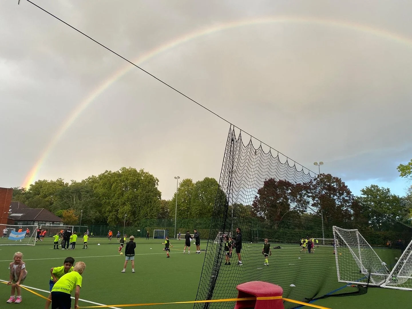 Back in action tonight at @ns5.eastsheen Friday 5s. 

A lovely shot of the rainbow the last time it was a gloomy Friday. 

Our new Year 2 team play top of the league as we try to ruin their unbeaten streak. 

Year 3s look to improve on last week&rsqu