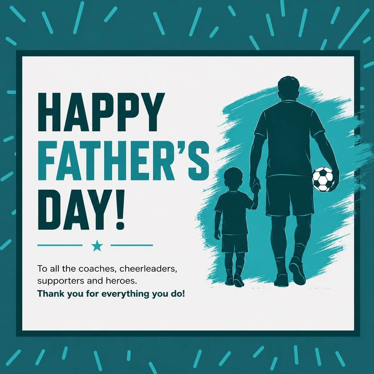 💚Happy Fathers Day 💚

The first coach. The biggest supporter. The loudest cheerleader. Happy Father&rsquo;s Day to all the amazing dads in our Sports Funatics family