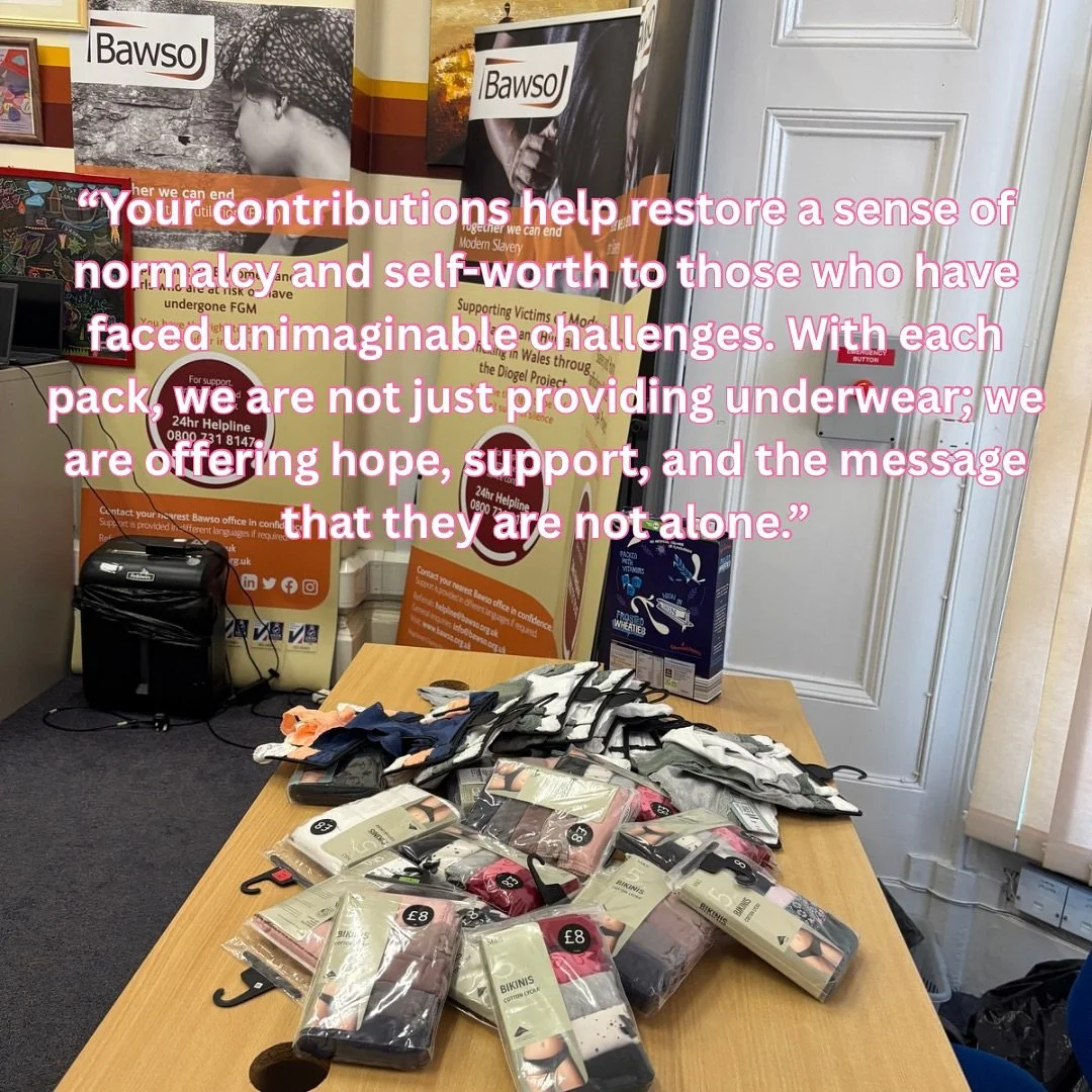 A message from @bawso: &ldquo;Thank You for Your Support!
&nbsp;
Together, we are making a meaningful difference in the lives of BME victims of domestic violence. Thanks to the generous donations of underwear from &ldquo;Let&rsquo;s Get Our Knickers 