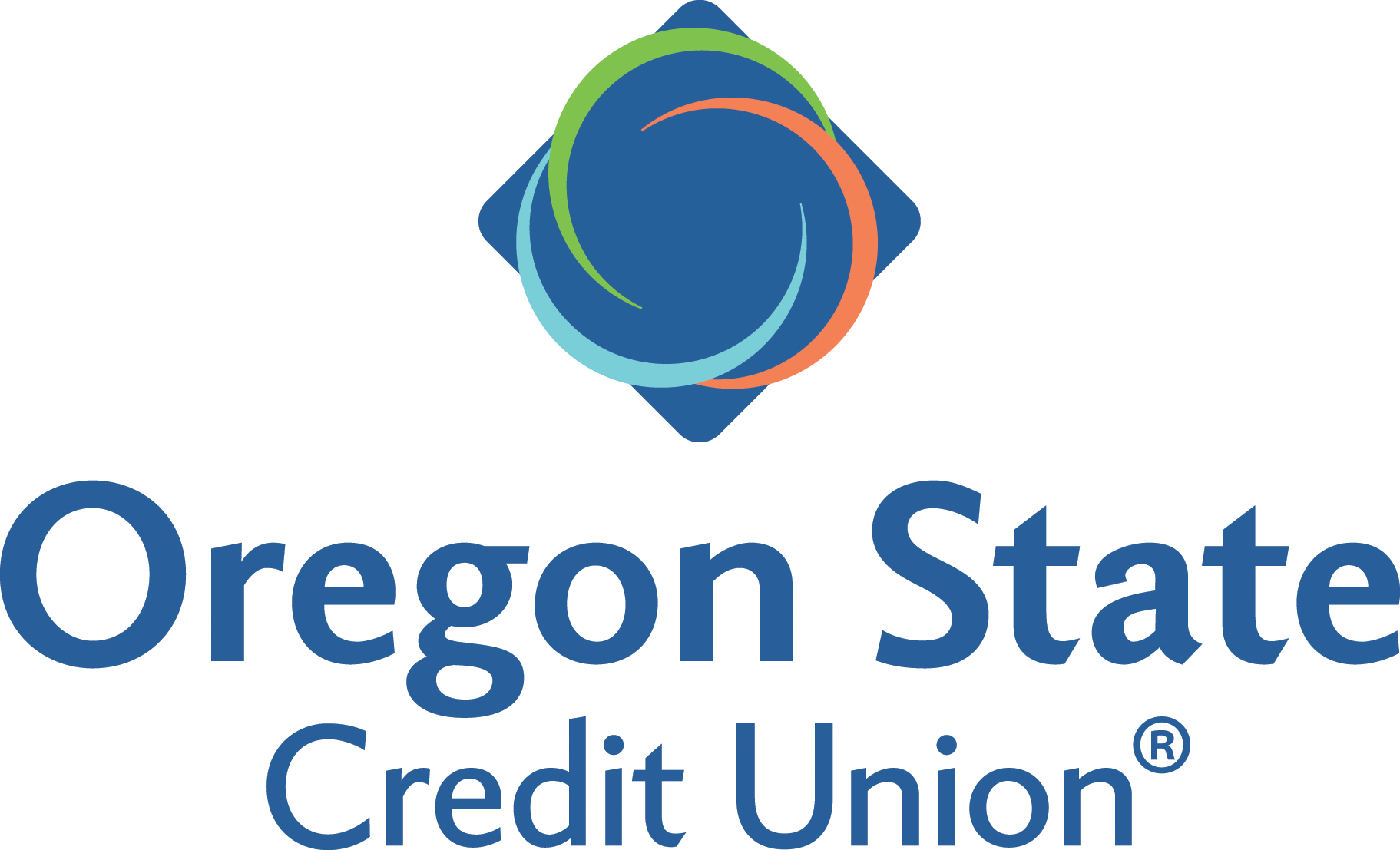 Oregon State Credit Union logo with a stylized swirl icon and text