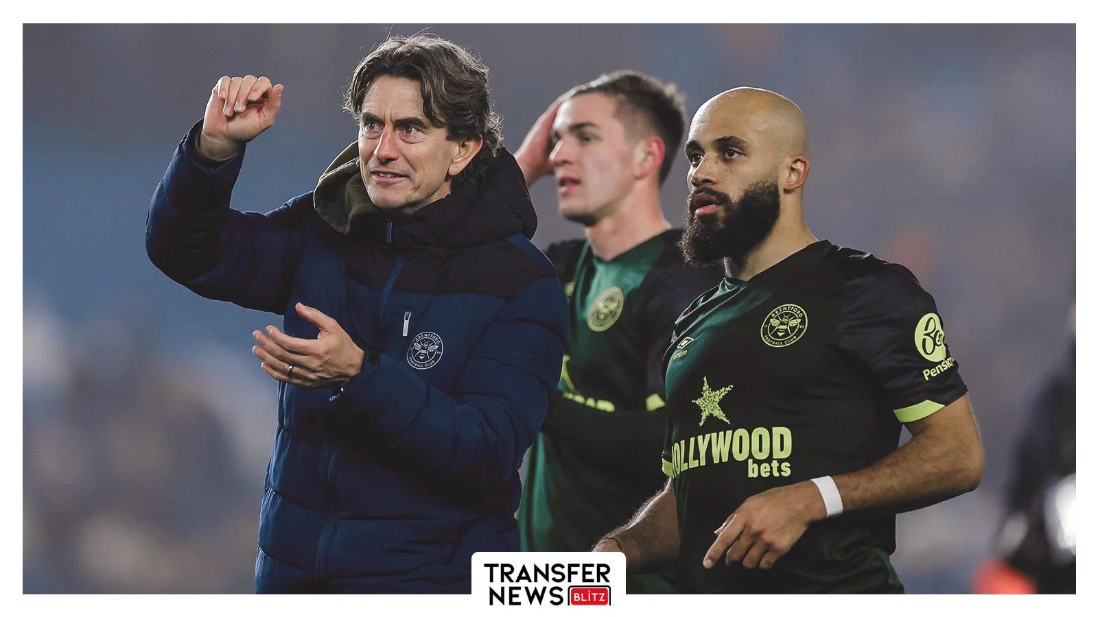 Current Brentford duo Thomas Frank and Bryan Mbuemo.