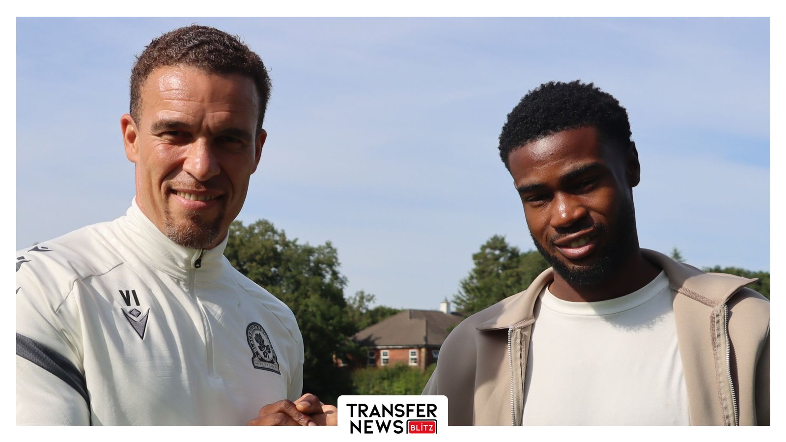 Valerian Ismael with Blackburn new boy Ryan Alebiosu.