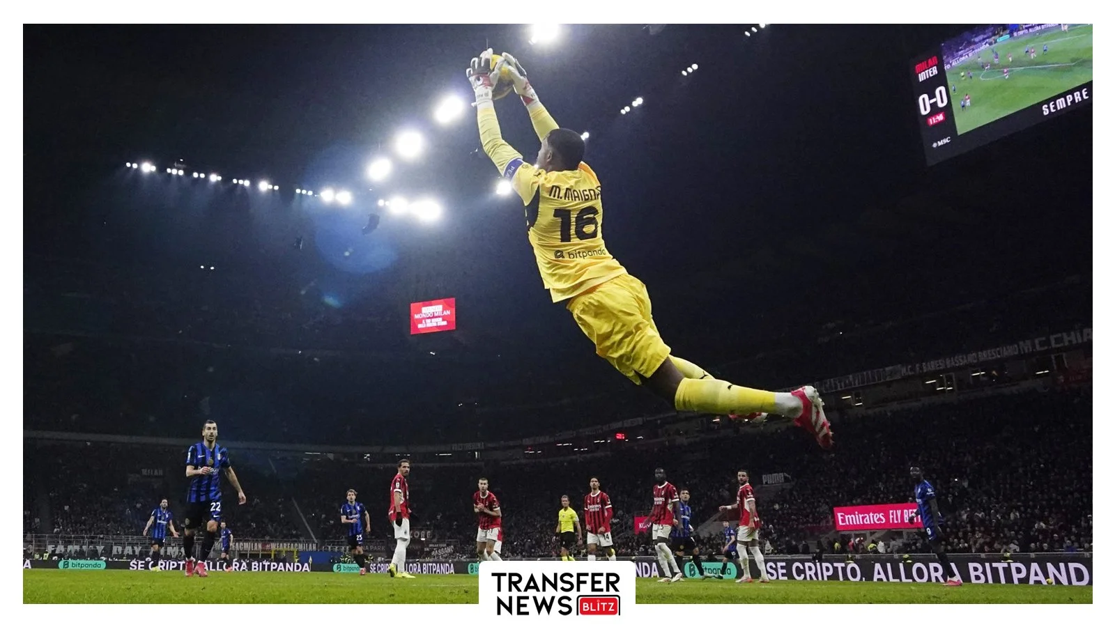 Mike Maignan in action for AC Milan.