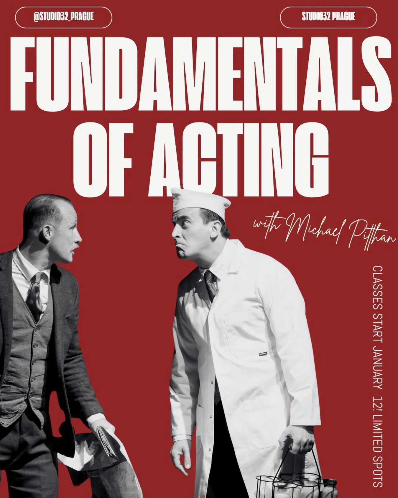Ready to level up your acting skills? 🎭✨
Mikey Pitts (@pikeymittens) presents Fundamentals of Acting, starting January 12 and running every Monday from 19:45&ndash;21:15.

Unwrap the gift of great acting this season as you explore stagecraft, script