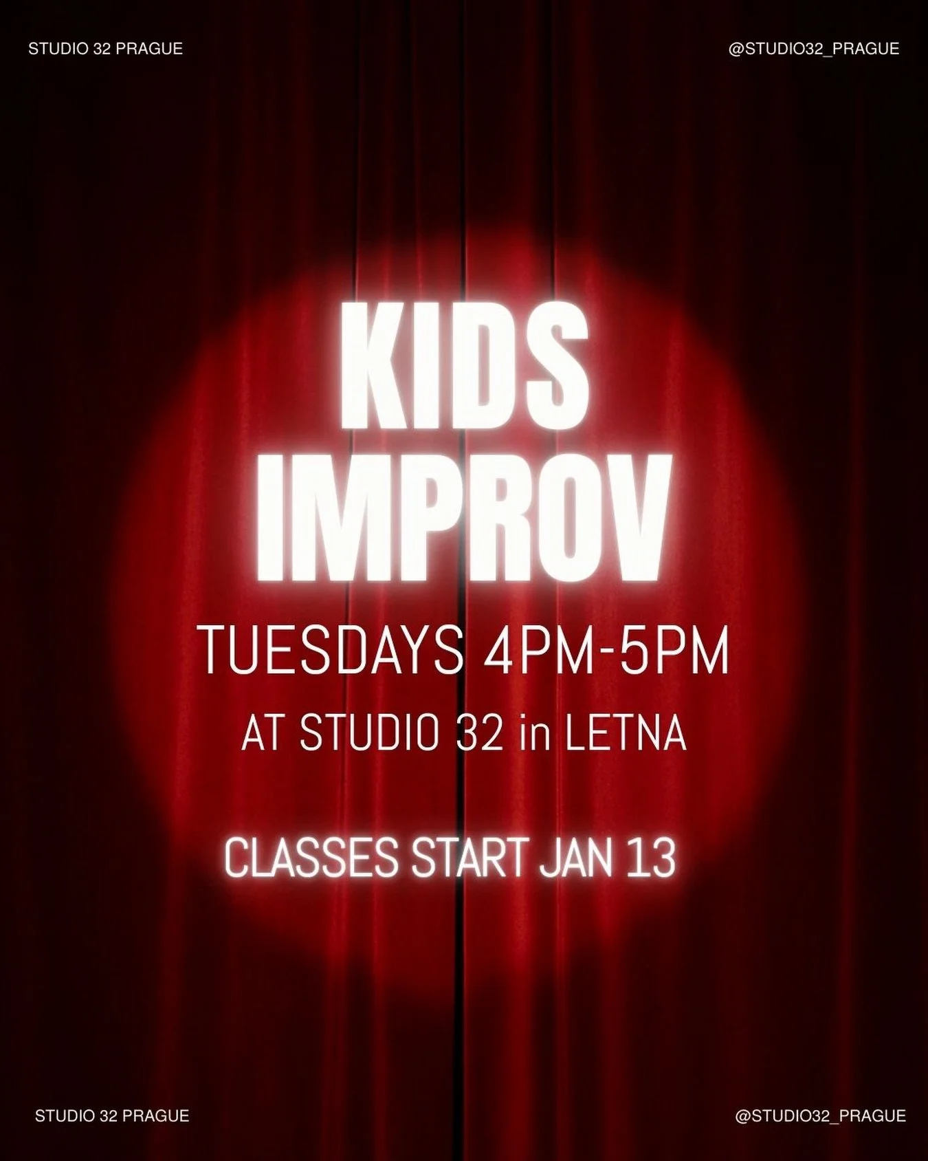 Last few spaces available for our winter semester! 🎭✨ We invite your kiddos to come join in the fun, gain confidence, and learn to think on their feet! Taught by actors with over 15 years experience with kids and performance! 

📍Letna, Prague
📆 Tu