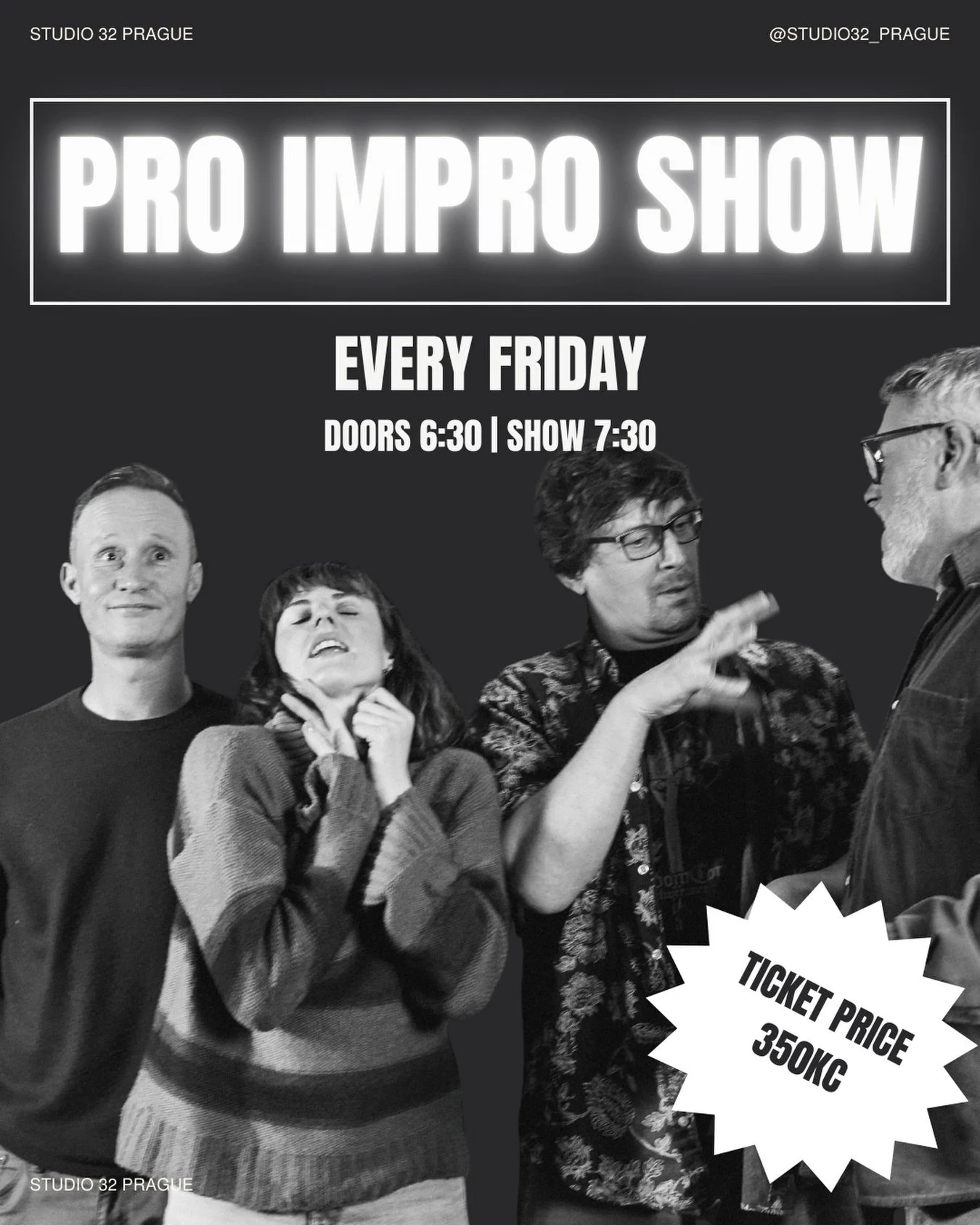 It&rsquo;s official! Improv is back every week at Studio 32! We promise a night of laughs and mayhem! Come on down to the funniest show in town ✨

 Featuring these comedic geniuses 
Jim High, Michael Pitthan, Marc Cram, and Sinead Phelps!

With music