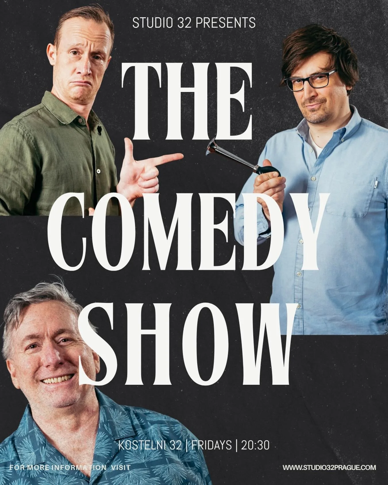 TOMORROW NIGHTS LINEUP 🥳 Jim High, Michael Pitthan, and John Poston! 

With musical accompaniment by  @richiethepeters 🎶

Doors NOW open at 7:30, show starts at 8:30!

Tickets: 350kc 😊 See you there!

#pragueimprov #praguetheater #pragueenglisheve