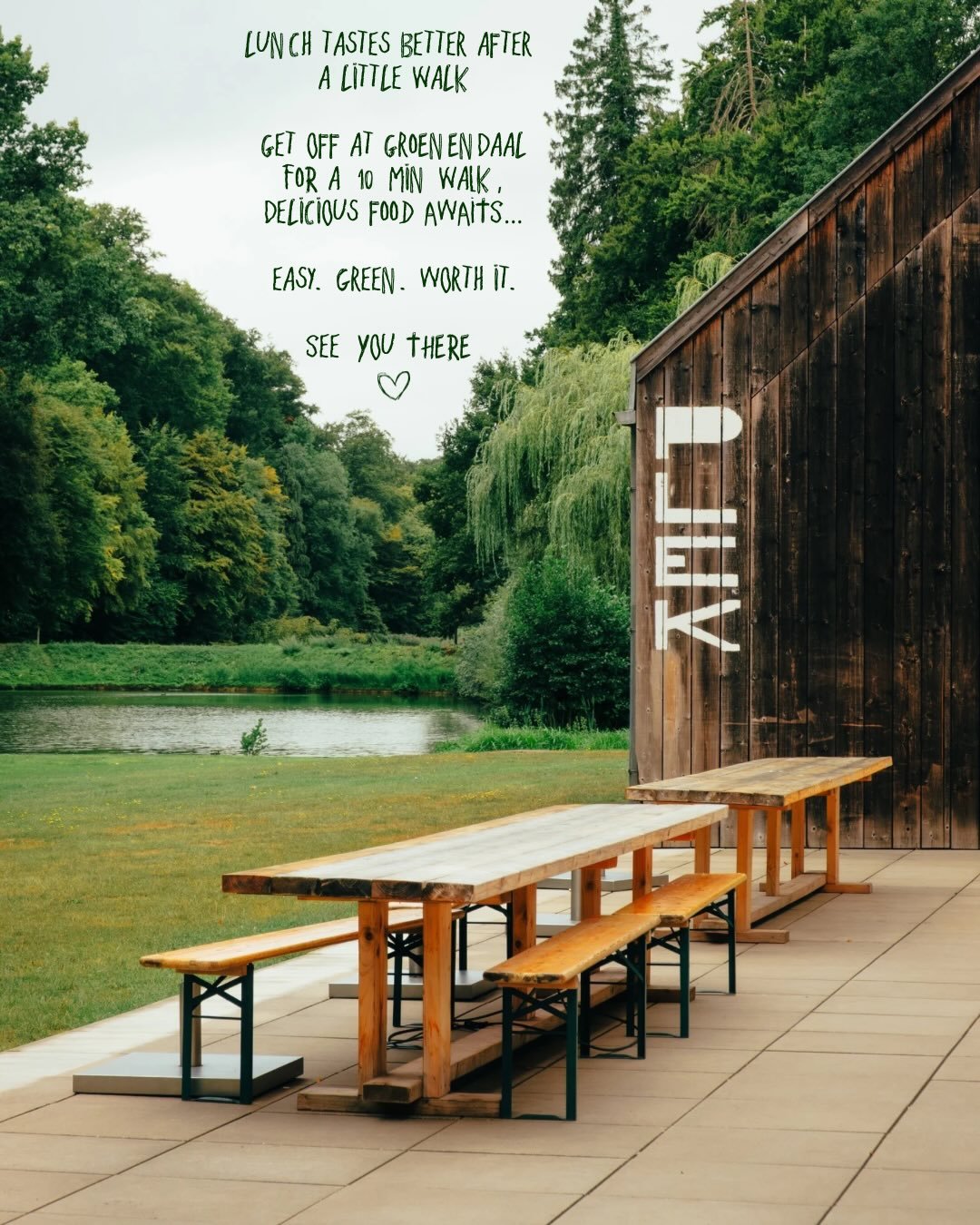 Lunch tastes better after a little walk 

Just 5 minutes from Groenendaal Station.
Train. Walk. Brunch.

☀️ Summer hours
Wed &mdash; Fri | 10:00 &mdash; 17:00
Sat &mdash; Sun | 11:00 &mdash; 18:00

See you at Plek 🤍

#PlekGroenendaal #Groenendaal #B