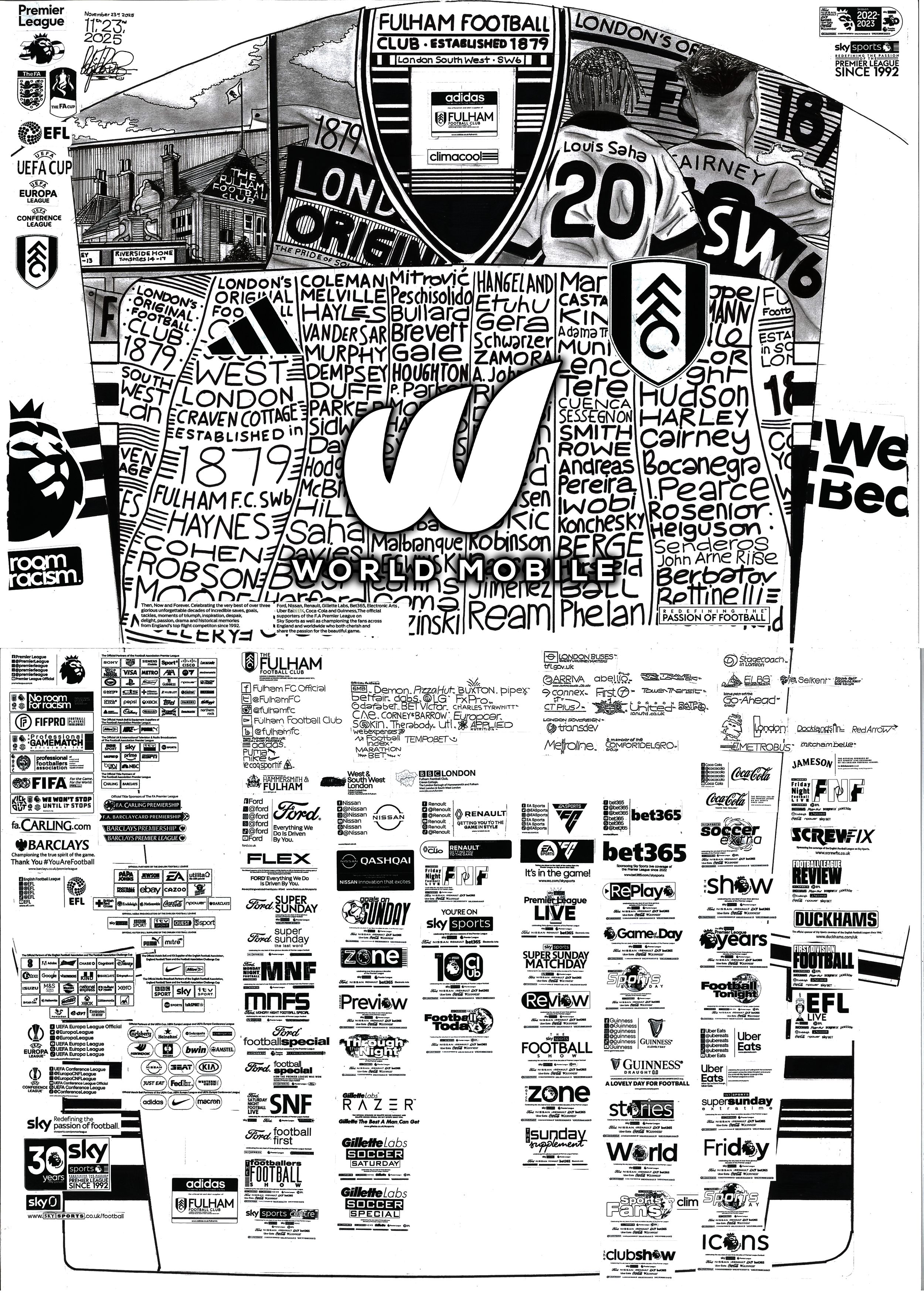 Adidas: Fulham [Home - with World Mobile sponsor]