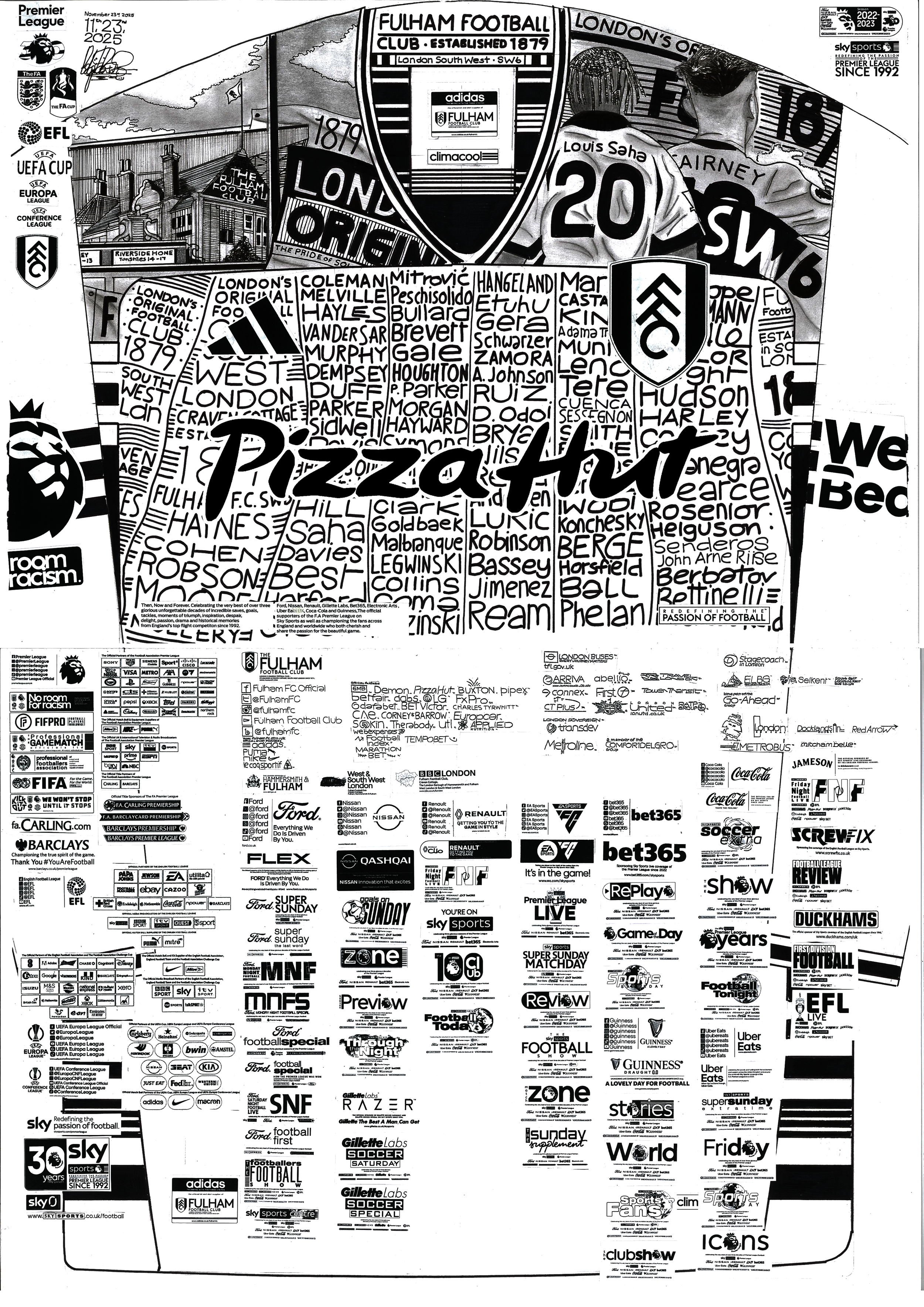 Adidas: Fulham [Home - with Pizza Hut sponsor]