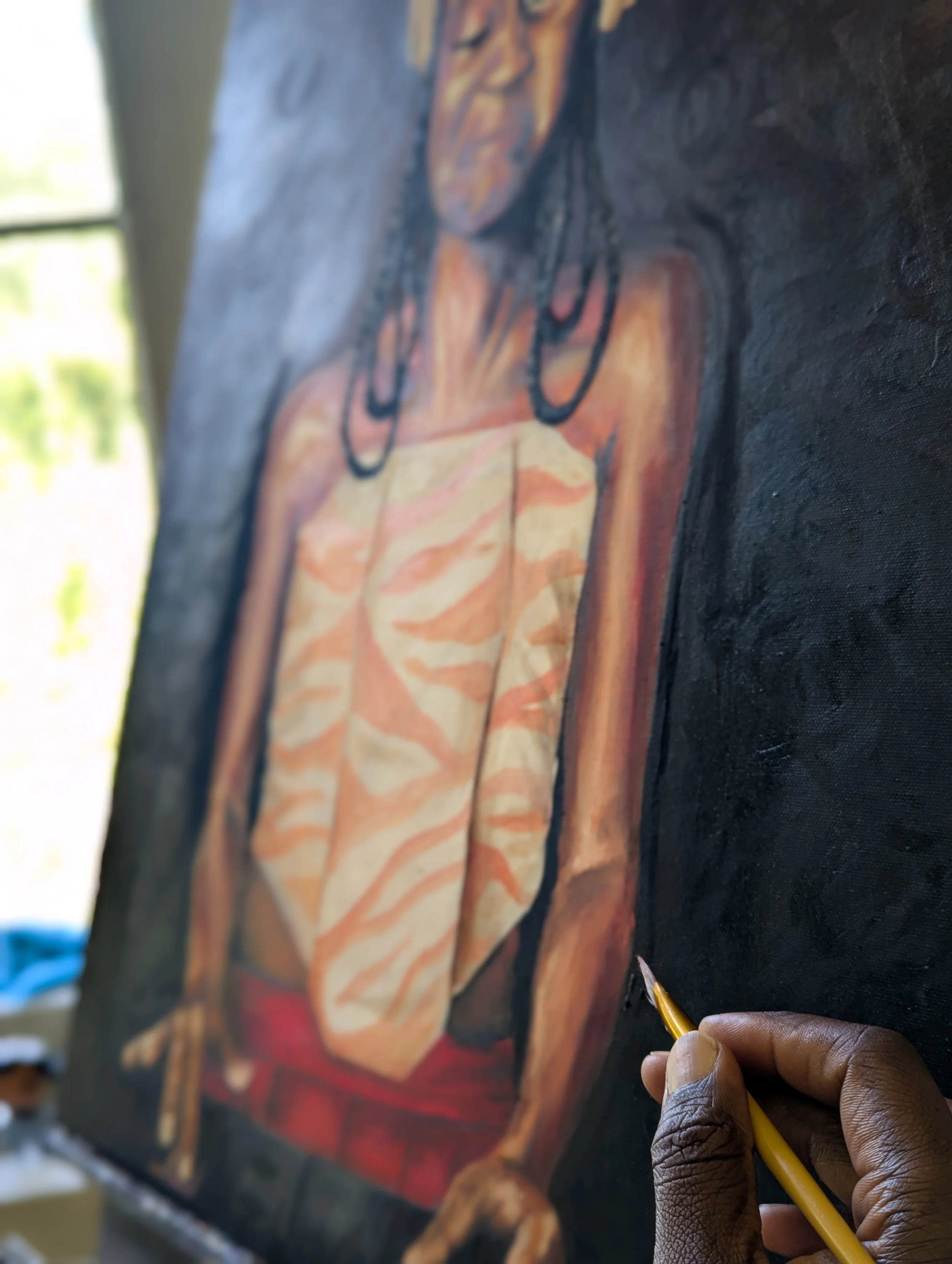 Working on the original painting of Resonance