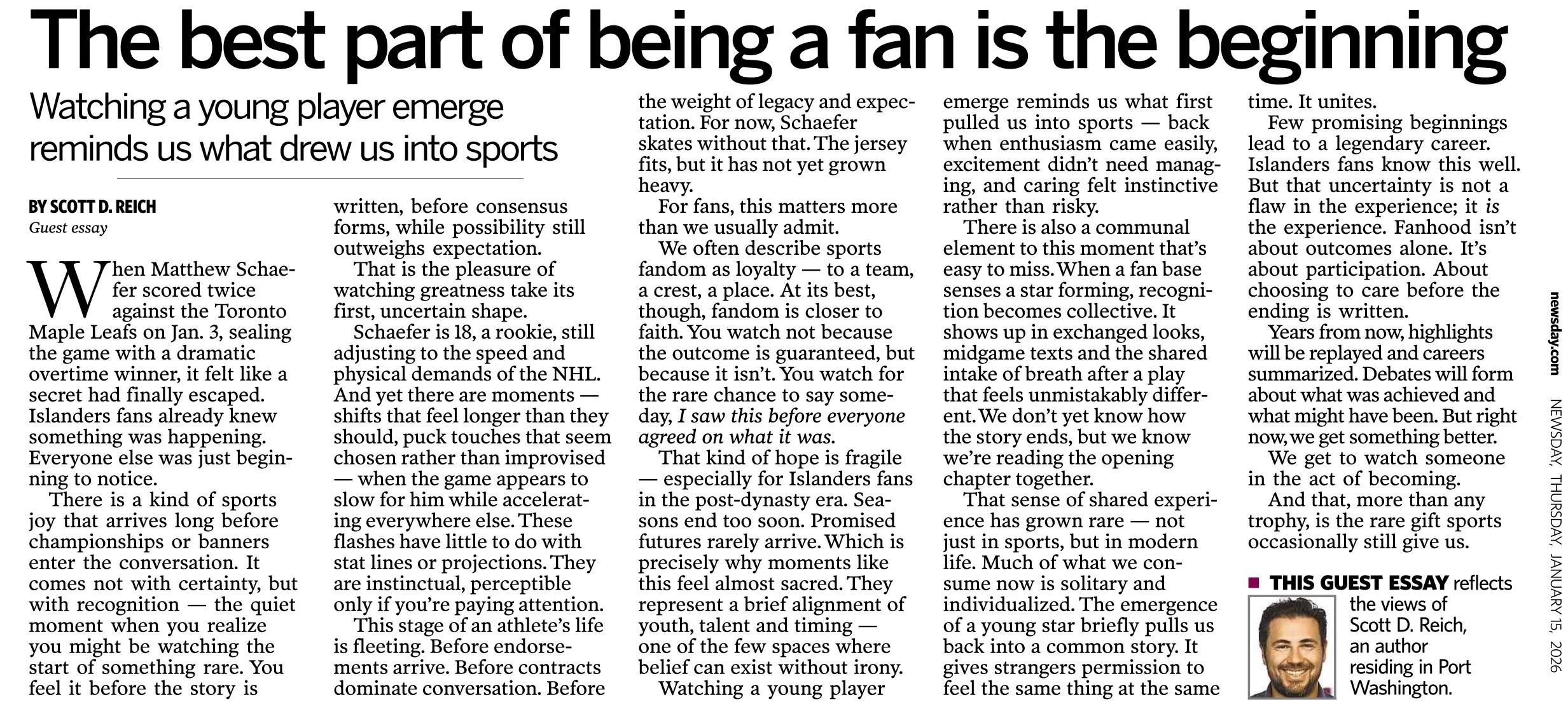 Newsday 
By: Scott D. Reich
