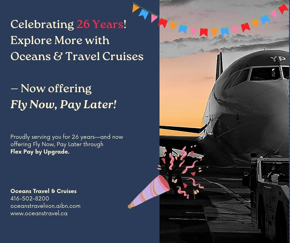 We&rsquo;re thrilled to mark 26 incredible years of outstanding service in the travel industry &mdash; and to celebrate, we&rsquo;re making it even easier for you to explore the world!

✨ Introducing Flex Pay by Upgrade &mdash; your new way to Fly No