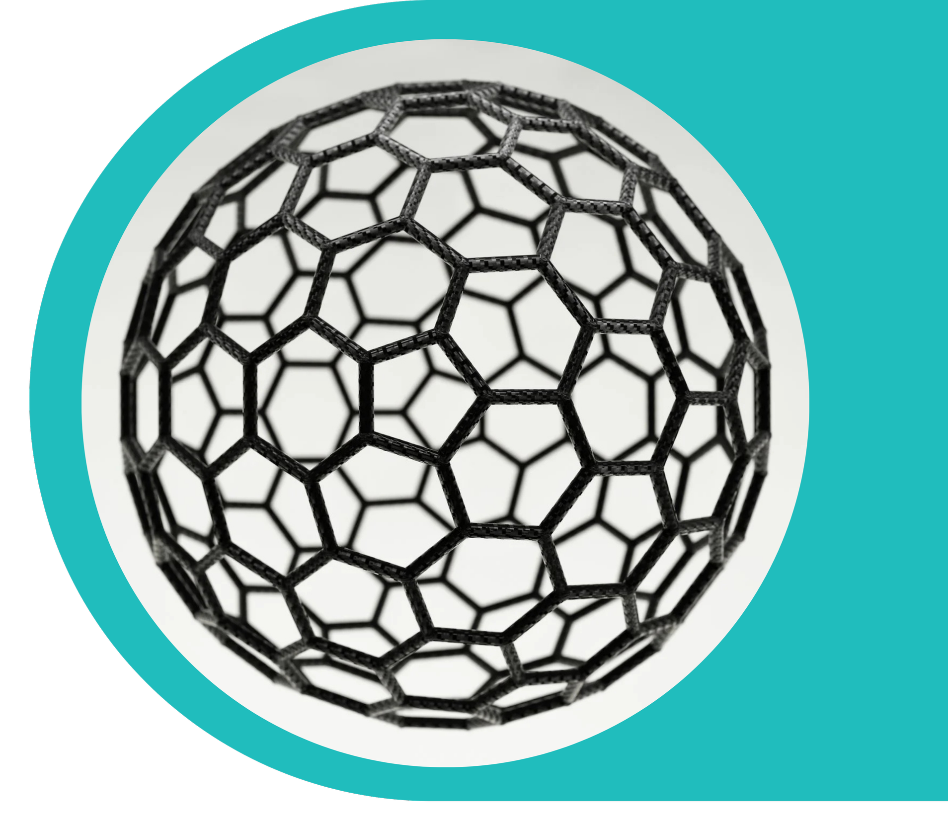 C60 Buckminsterfullerene molecular structure used in Nano-C carbon nanomaterial products