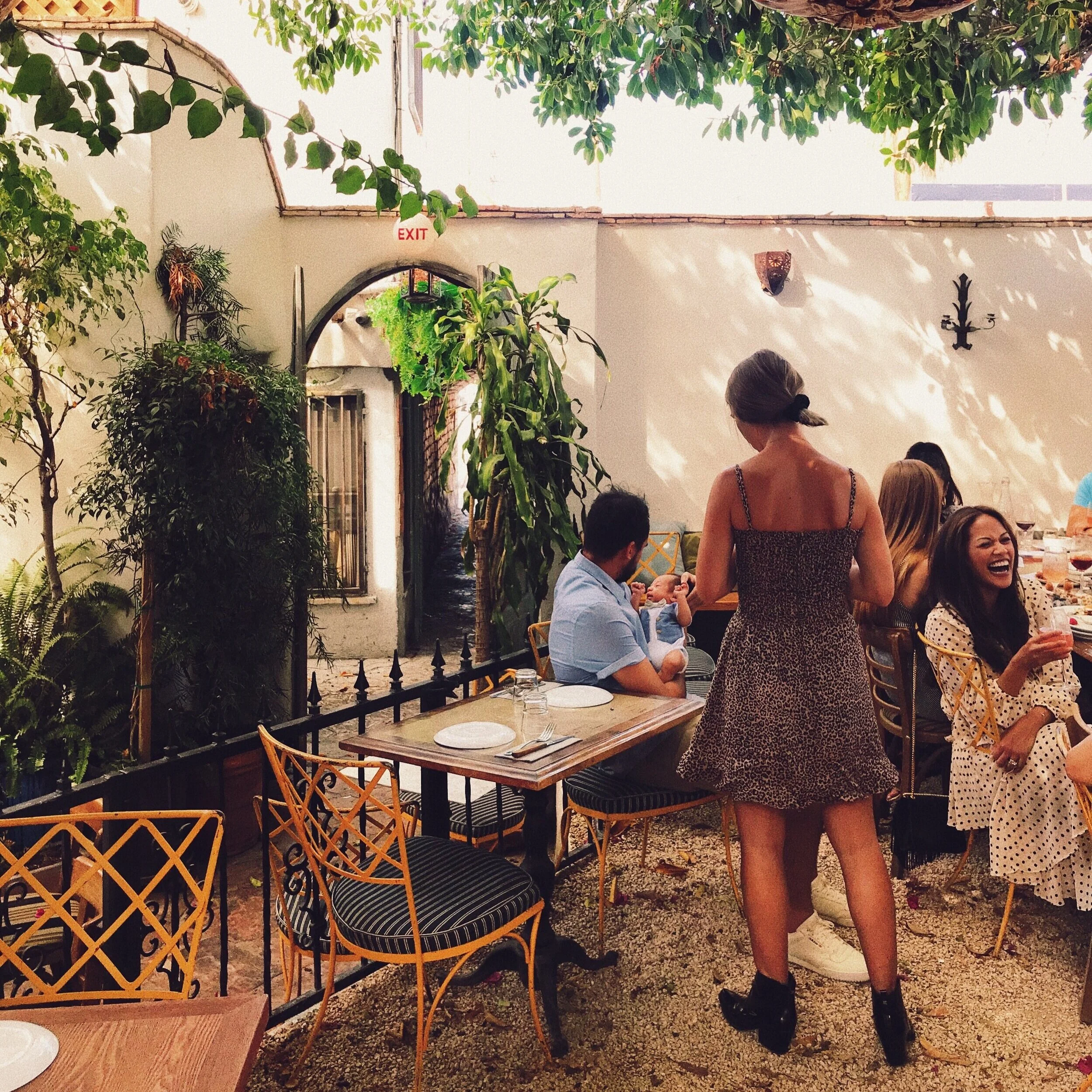 Outdoor dining at a restaurant in Los Angeles