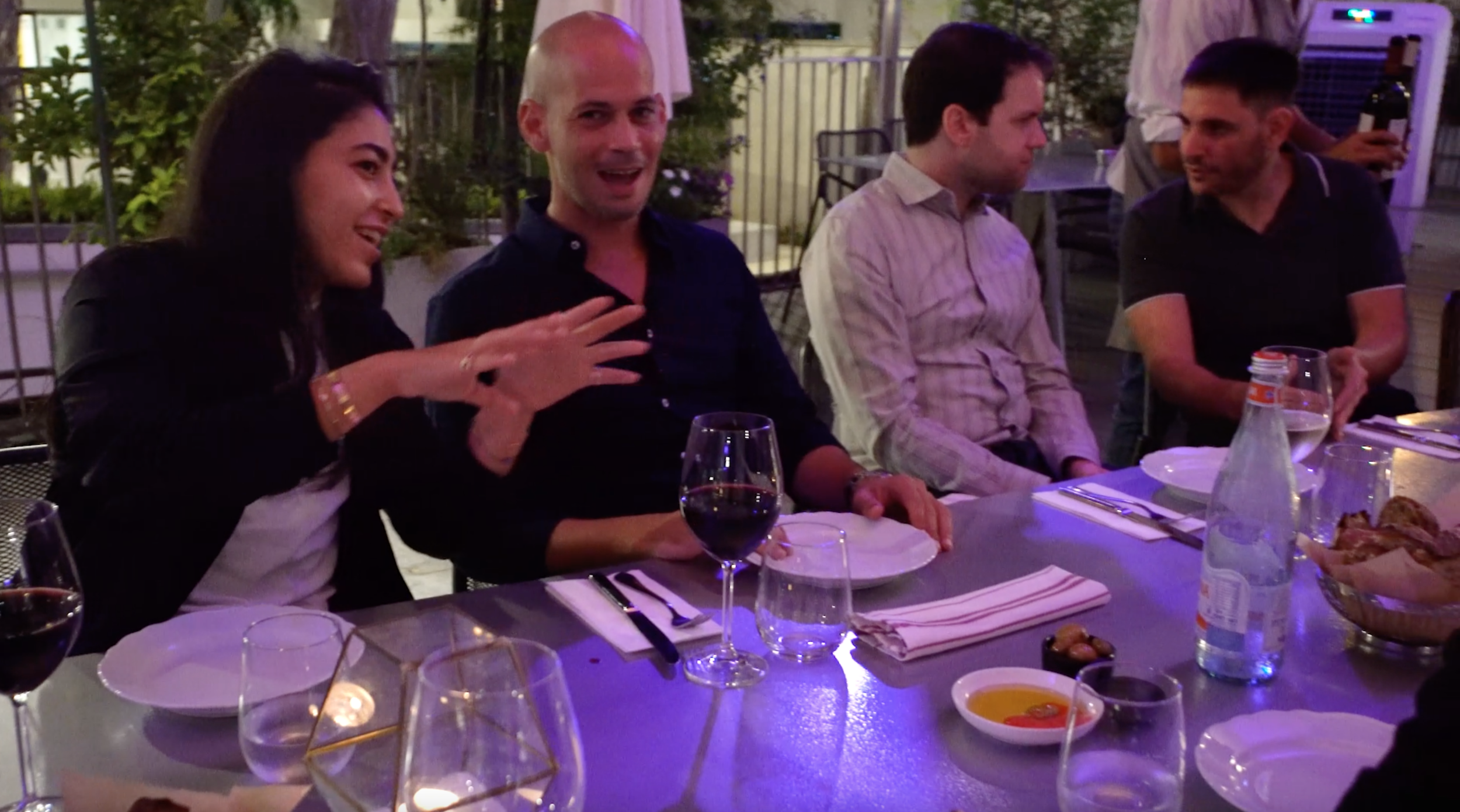 American and Israeli fellows getting to know each other at a networking dinner during the trip.