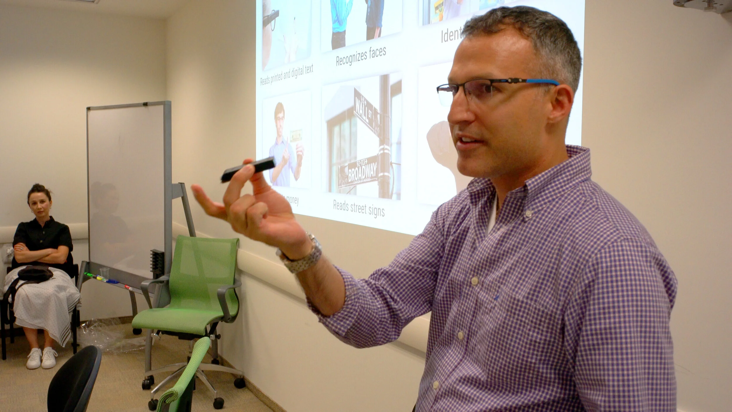 OrCam demonstration at the Mobileye headquarters.