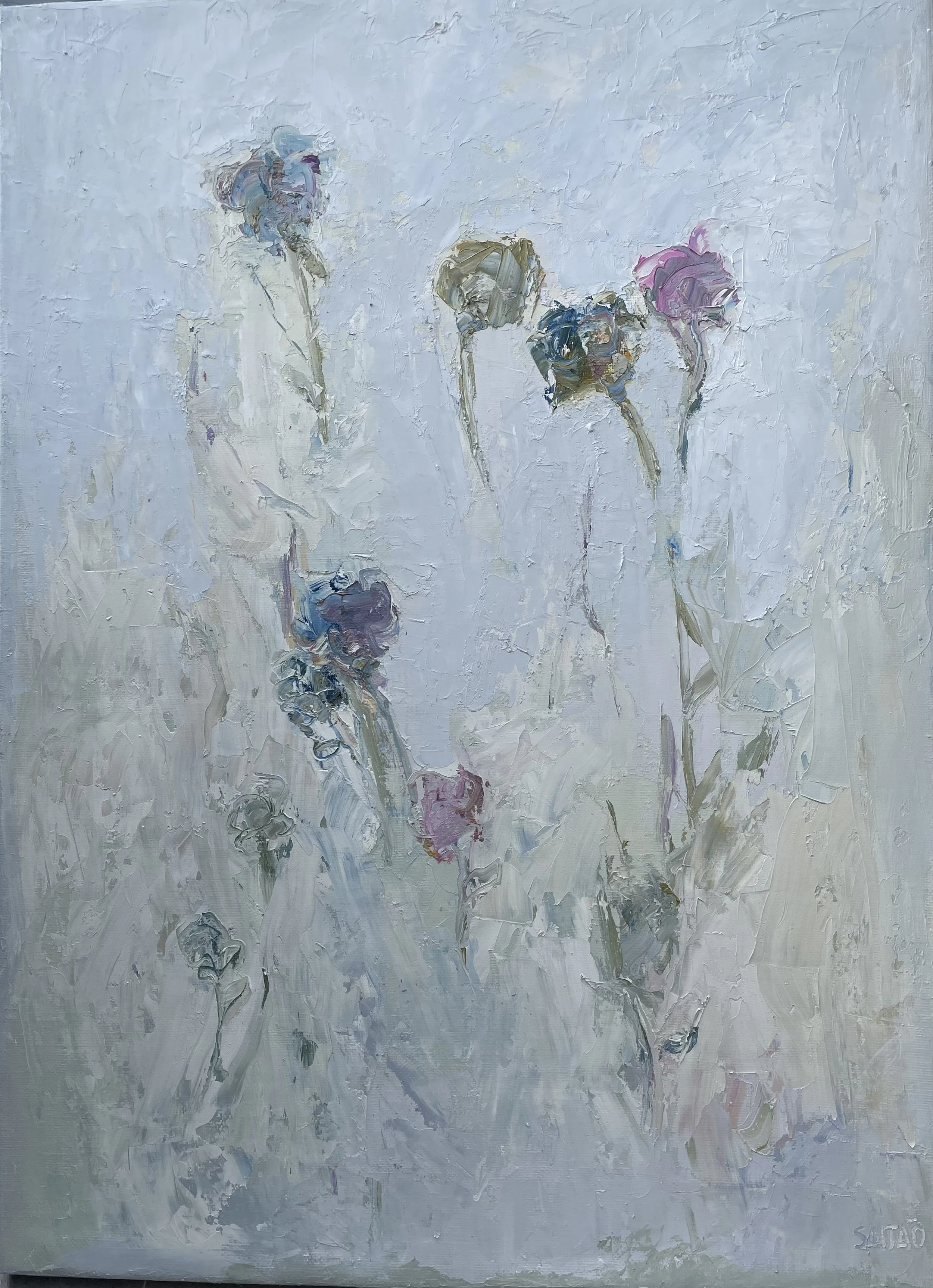 "Garden - Caiu neve no teu jardim", 2024, Óleo s/tela / Oil on canvas, 98x63cm