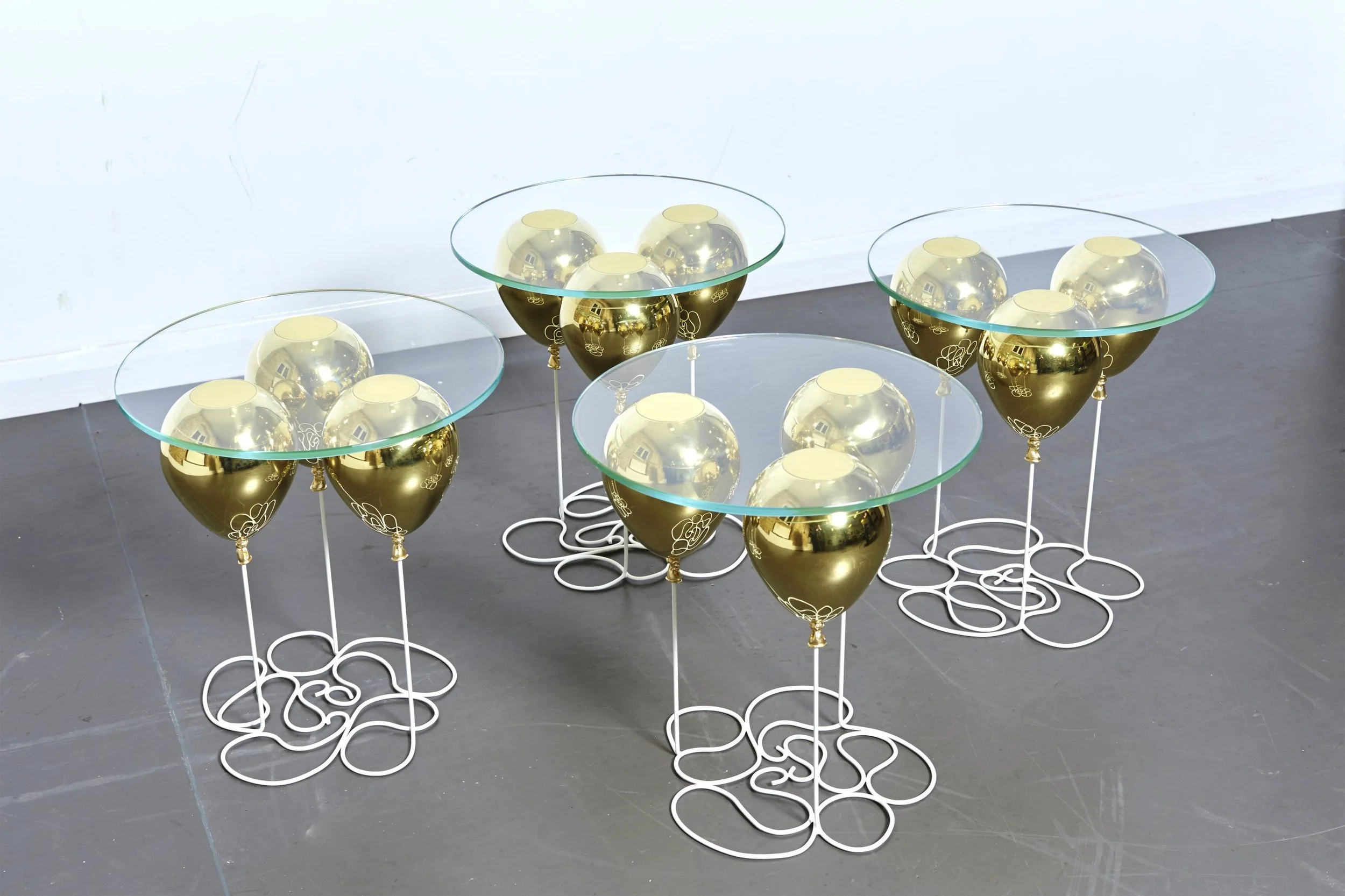 Balloon side tables by Duffy London — bespoke sculptural furniture handcrafted in East London