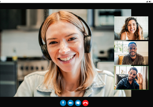 Remote participants on video call