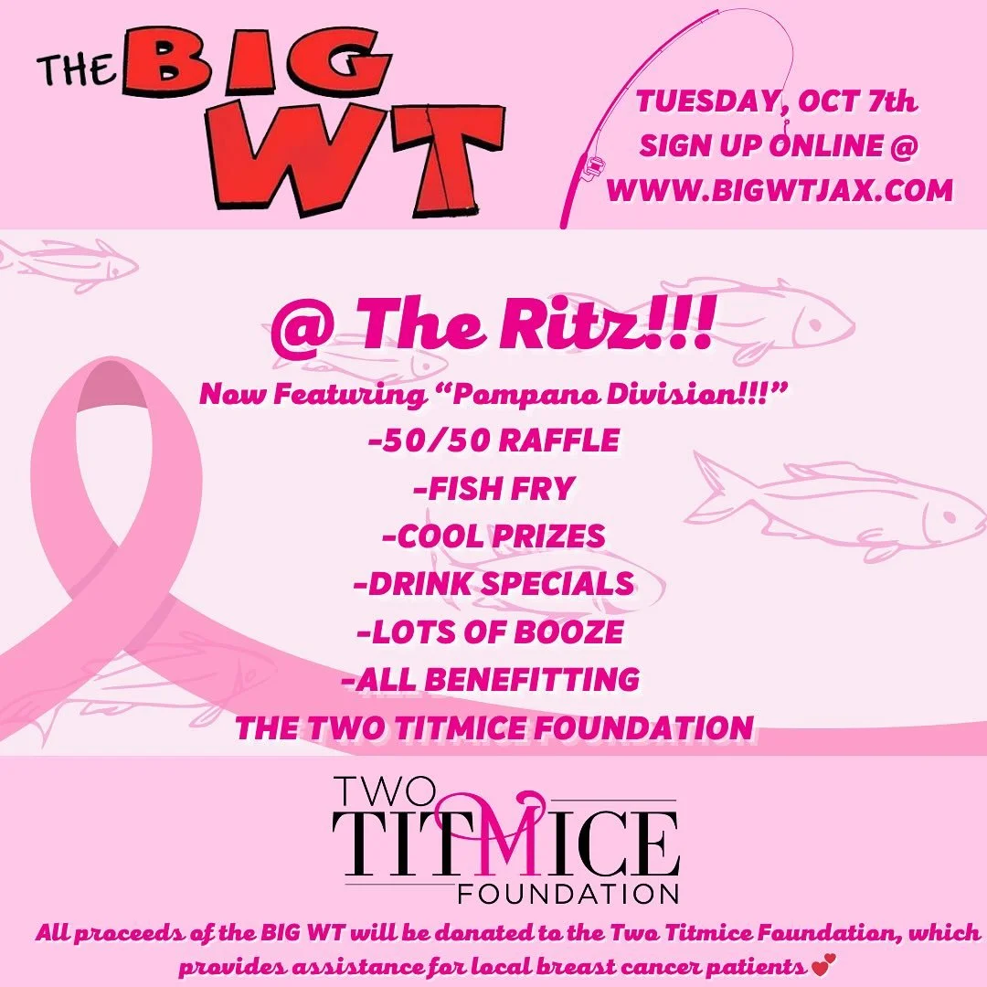 🔗LINK IN BIO to sign up for the Big WT THIS TUESDAY!  All proceeds will go to the Two Titmice Foundation.  Tons of raffles, $3 Mexican Beers, free fish fry!  See y&rsquo;all Tuesday at the Ritz!!