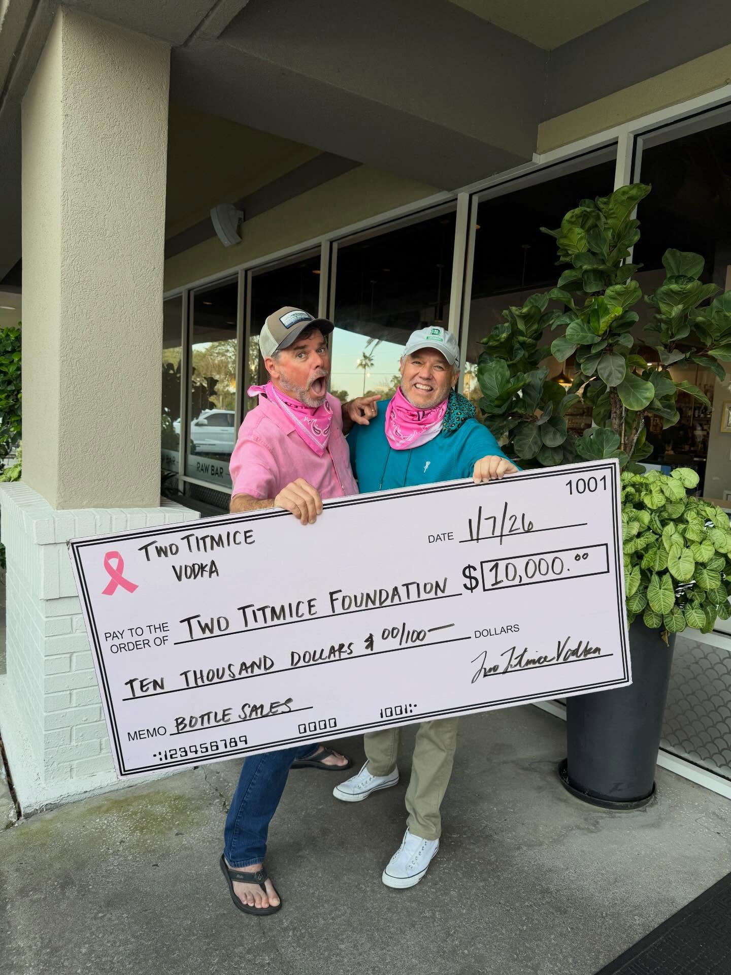 So grateful for Two Titmice Vodka and their continued commitment to the Two Titmice Foundation. Their promise to donate $1 from every bottle sold has resulted in a generous $10,000 donation, helping support patients and families when they need it mos