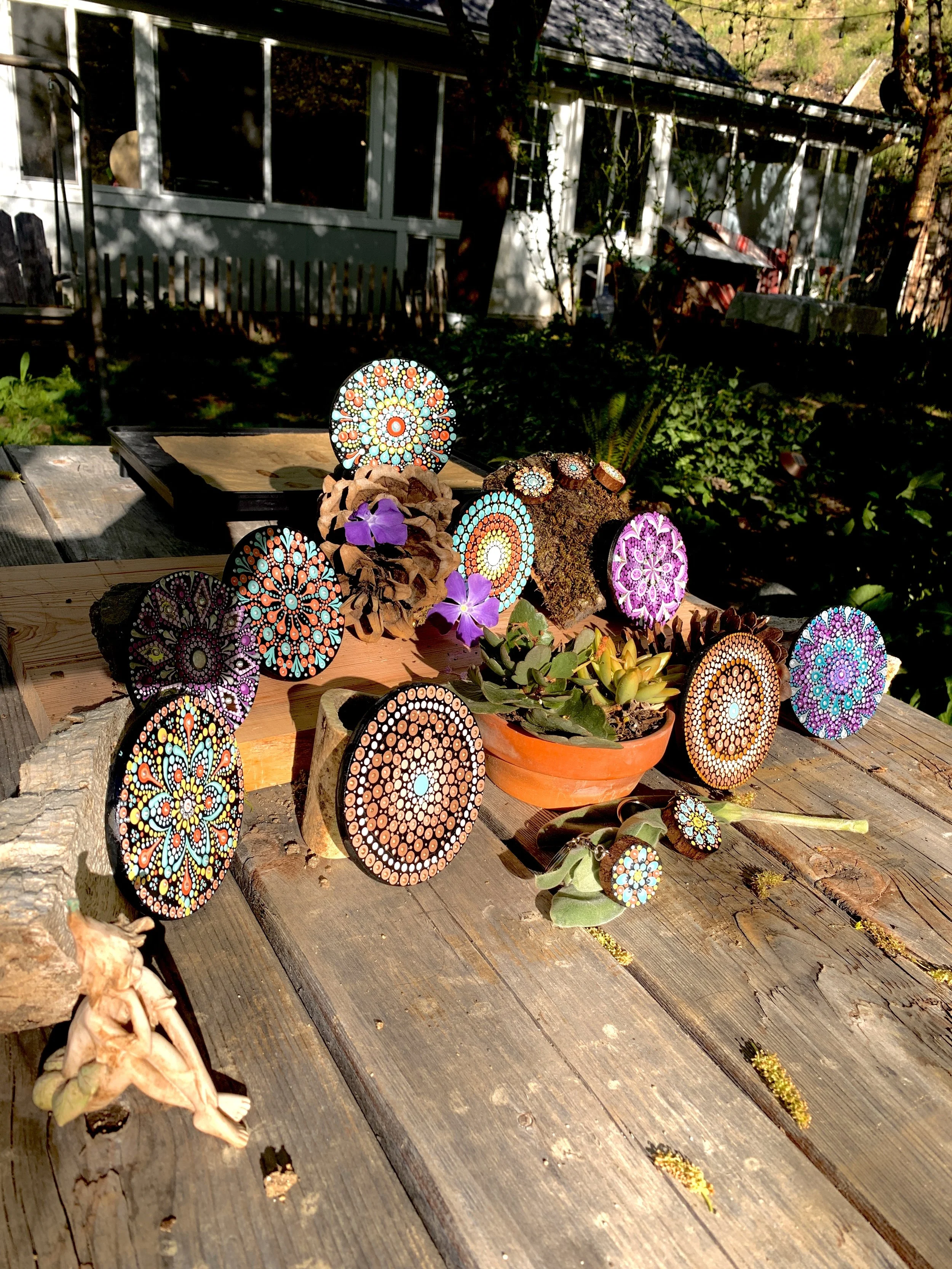 Finding Center Mandalas- studio in bkgnd.JPG