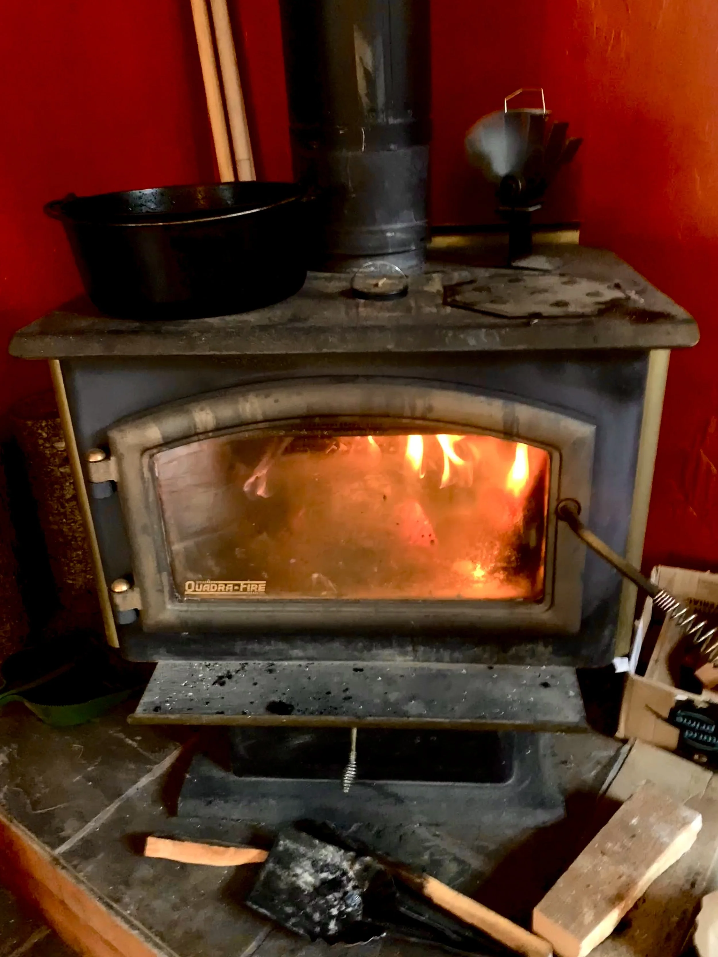 The fireplace that keeps the cottage warm & cozy