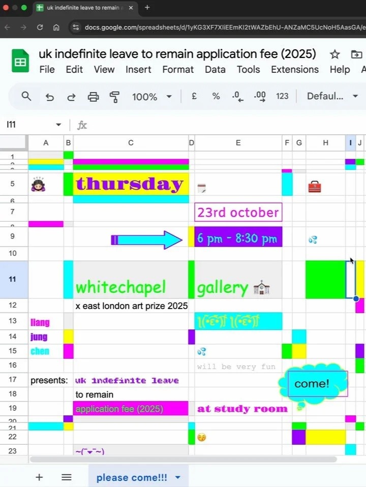 👩‍🎨Taiwanese artist Liang-Jung Chen has been shortlisted for 2025 East London Art Prize and will present a new work at @whitechapelgallery 🎊
“UK Indefinite Leave to Remain Application Fee”
(2025) is Chen’s first time-based w