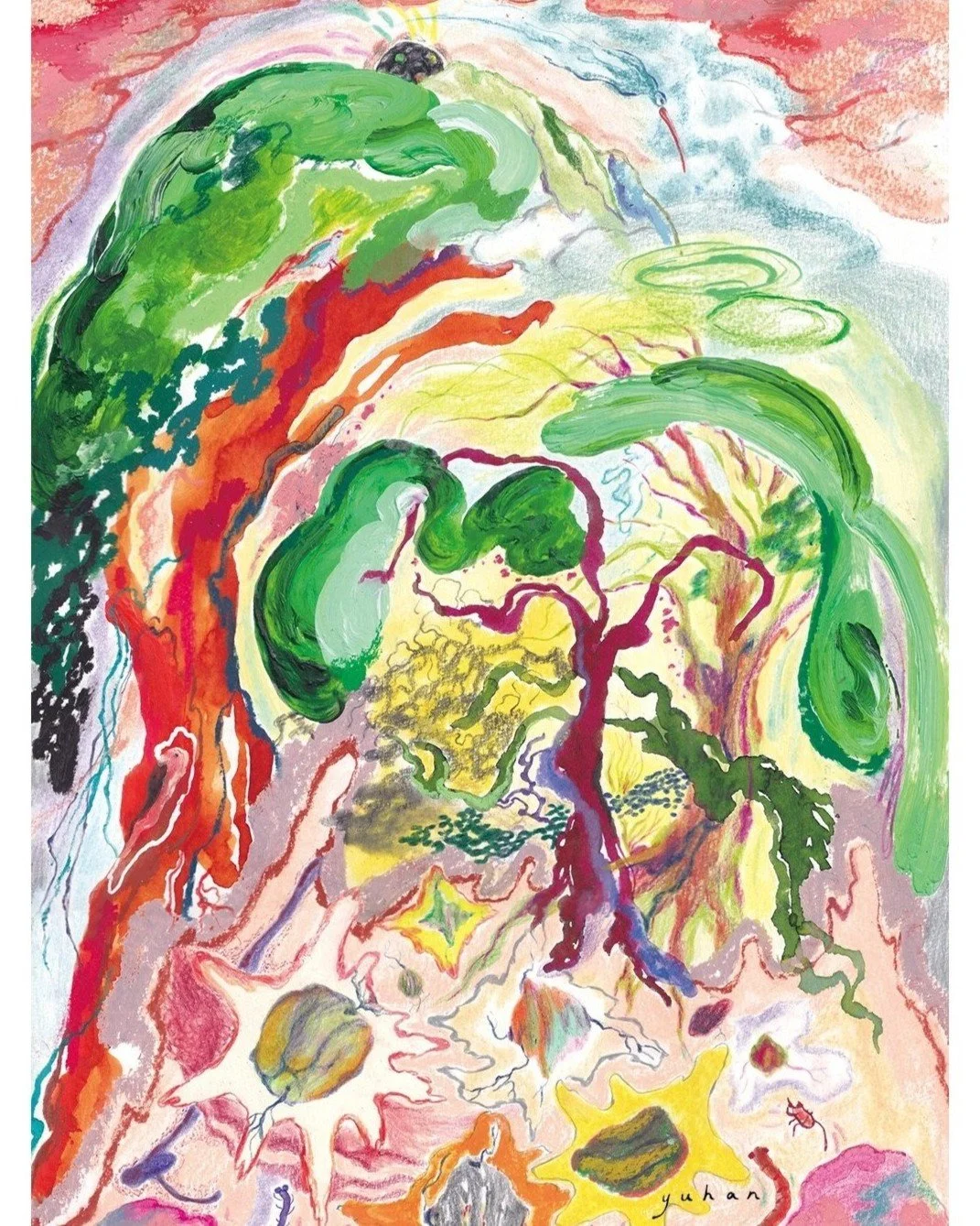 🎨Taiwanese artist @yuhan_illust joins Addenbrooke&rsquo;s Gallery &lt;SEASONS&gt; exhibition in Cambridge✨ Liu presents &ldquo;When Energy Blooms and Movements Arise,&rdquo; a vibrant work that echoes the theme of seasonal emotions and link to natur