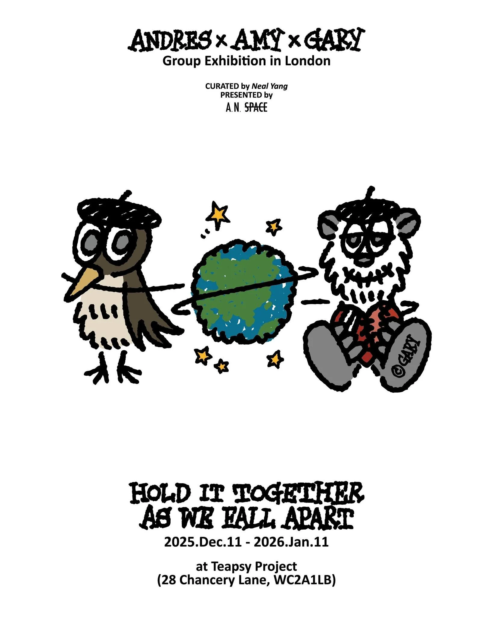 Curated by Neal Yang @alcoholneal , &lt;Hold It Together As We Fall Apart&gt; responds to the paradox of fragility and resilience.✊

🖌️The exhibition brings together @a.silvavignoli, @amychenfly, and @gary_stuff to explore identity through tension, 