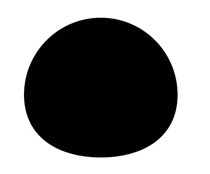 Solid black circle on a white background.