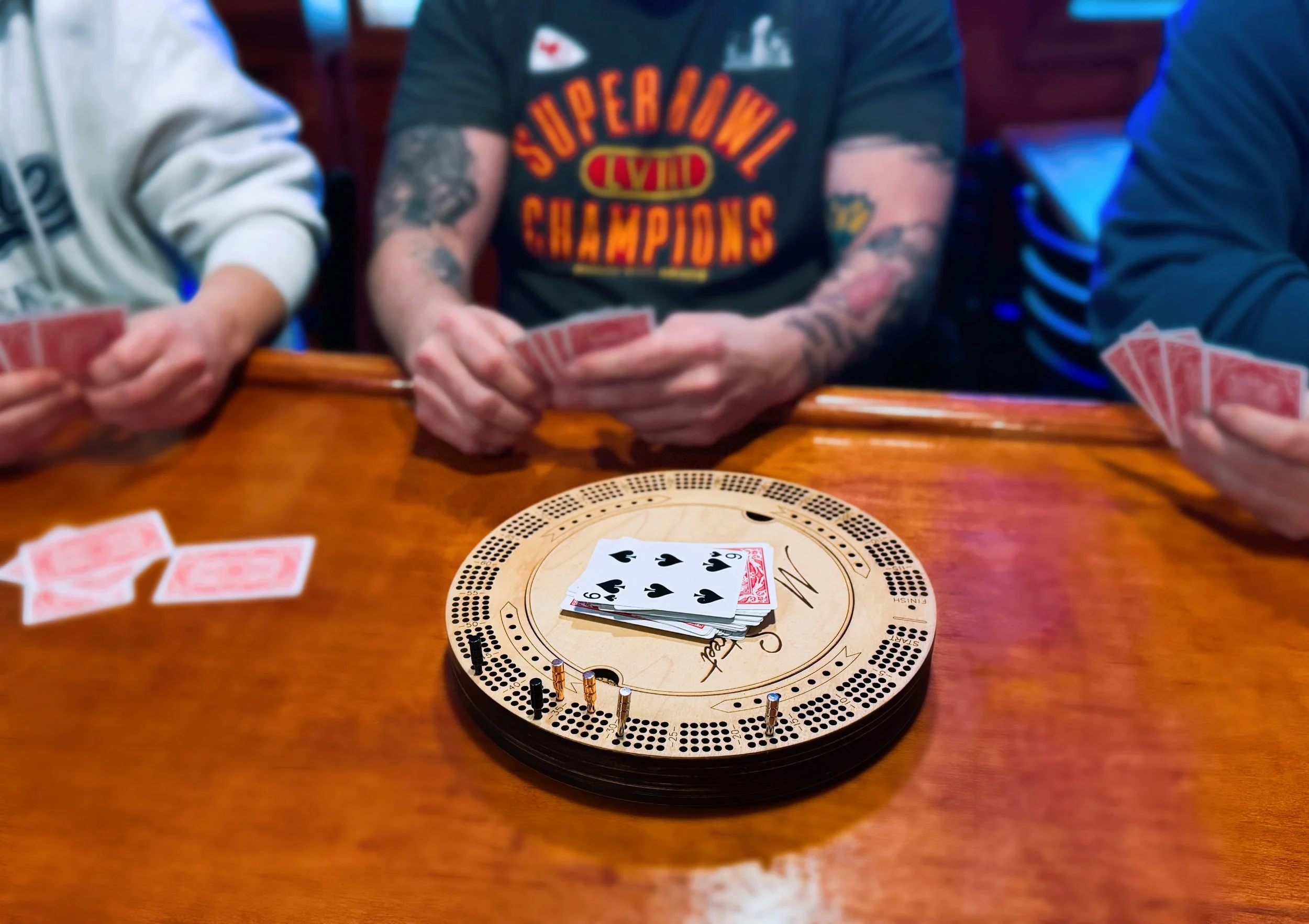 Custom cribbage boards made by SAHD Laser Creations! Click the photo to see more custom work!