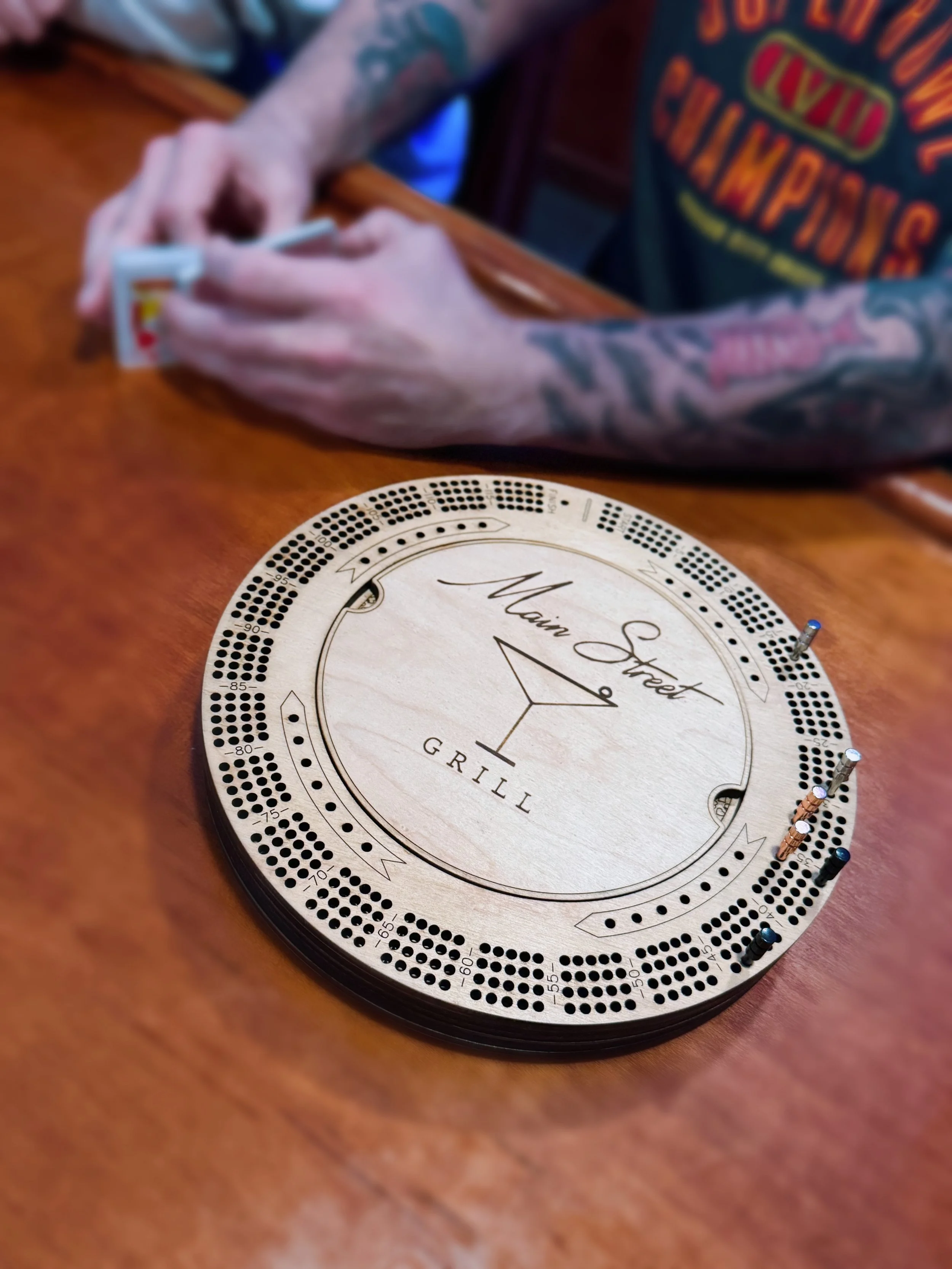 Custom cribbage boards made by SAHD Laser Creations! Click the photo to see more custom work!