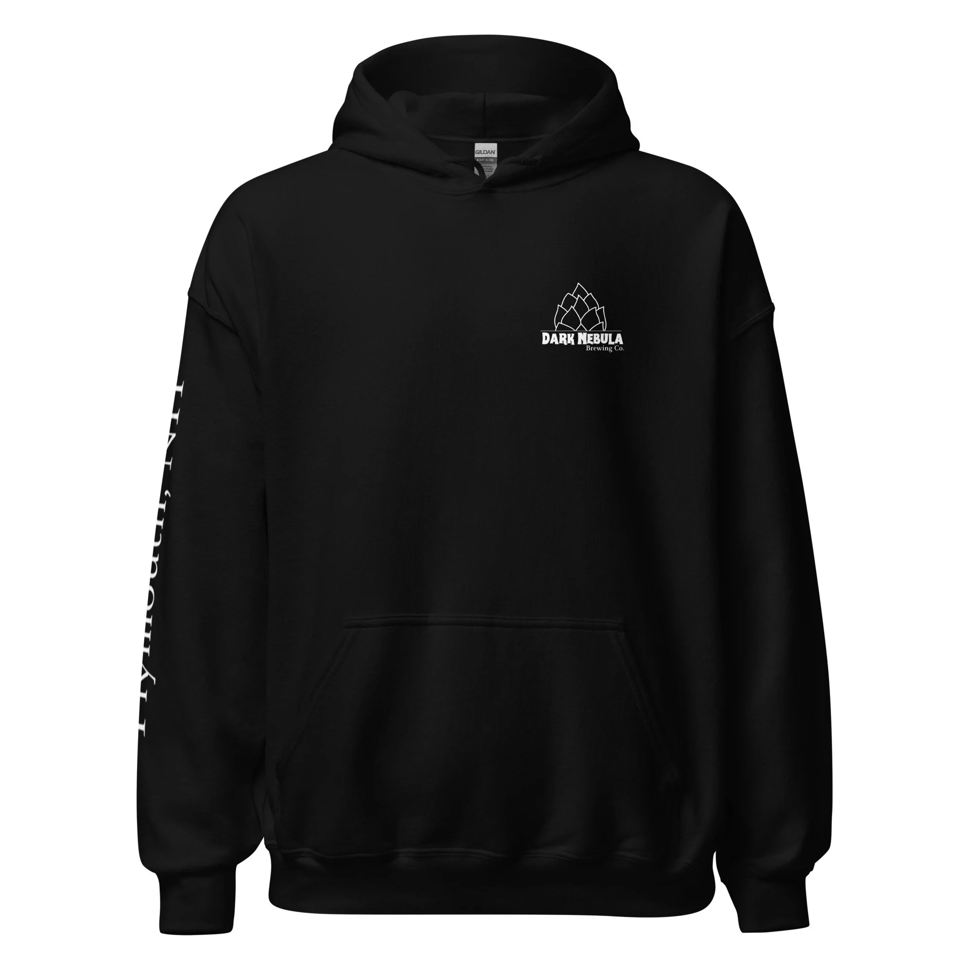 DNBC Unisex Hoodie - Color Logo (back) + Town on right sleeve