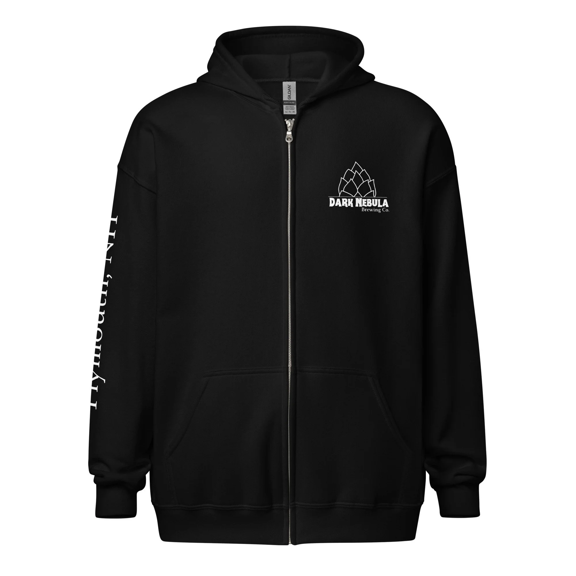 DNBC Unisex Zip hoodie - B/W Logo(back) + Town on right sleeve (MULTIPLE COLORS)