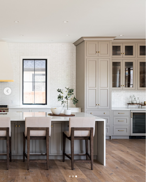 custom cabinets and paint colors in a warm kitchen