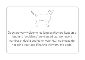  Dogs welcome on short leads 