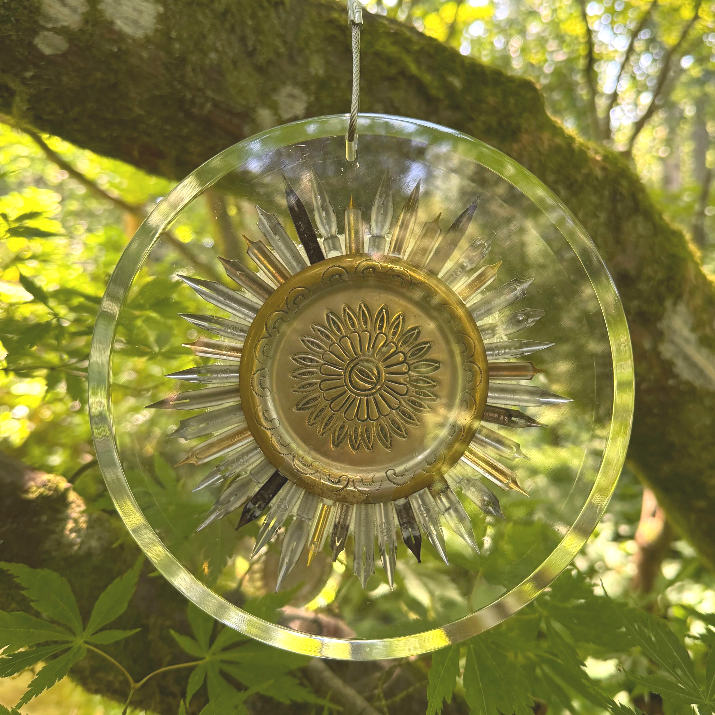 'Pen Nib Sun - Brass' by Sophie Marsham