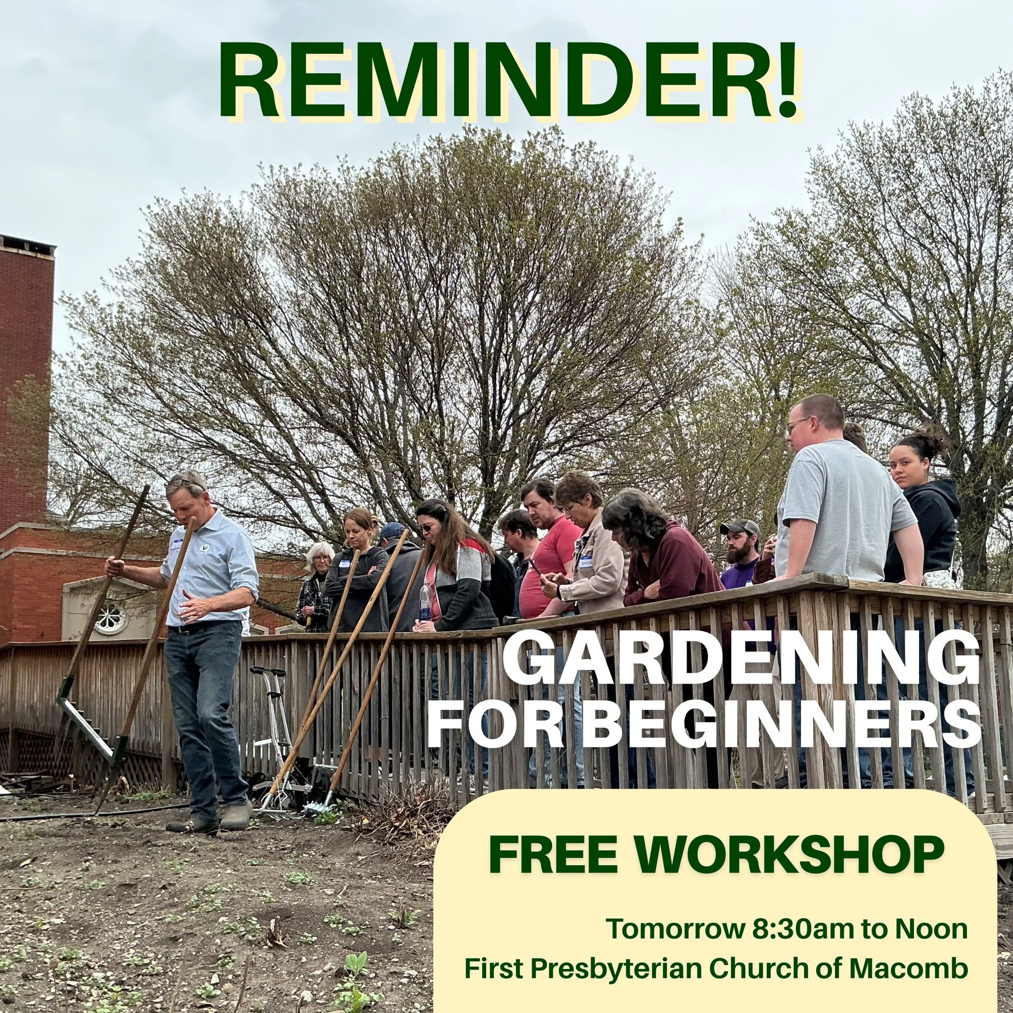 It's not too late to attend our Garden Workshop event tomorrow! Fill out this super simple form to register: https://docs.google.com/forms/d/e/1FAIpQLSdxzwY40Spa_le5SAnJyfXOYaJwjm3XC1kh8gmO5U_flooXNw/viewform

Hope to see you tomorrow! 🌱

 #event #w
