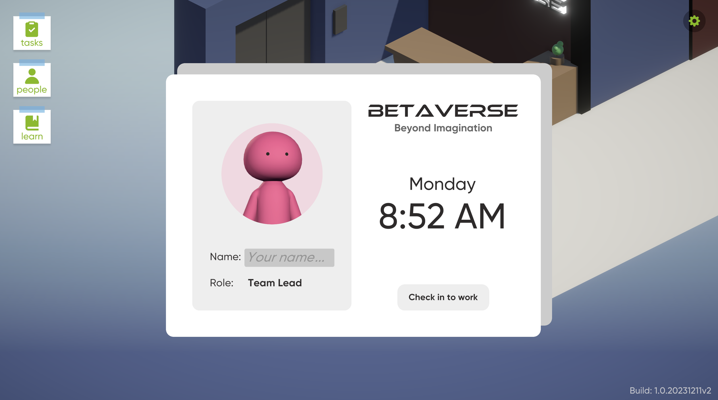 Image depicting the player choosing a name for the player character whose role is Team Lead